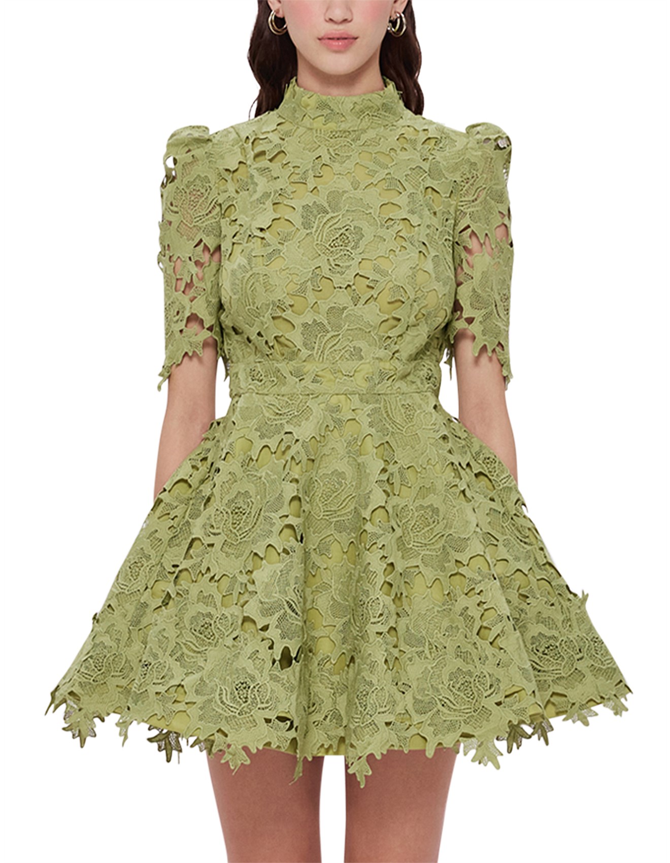 Leo Lin Elise Lace Short Sleeve Mini Dress David Jones