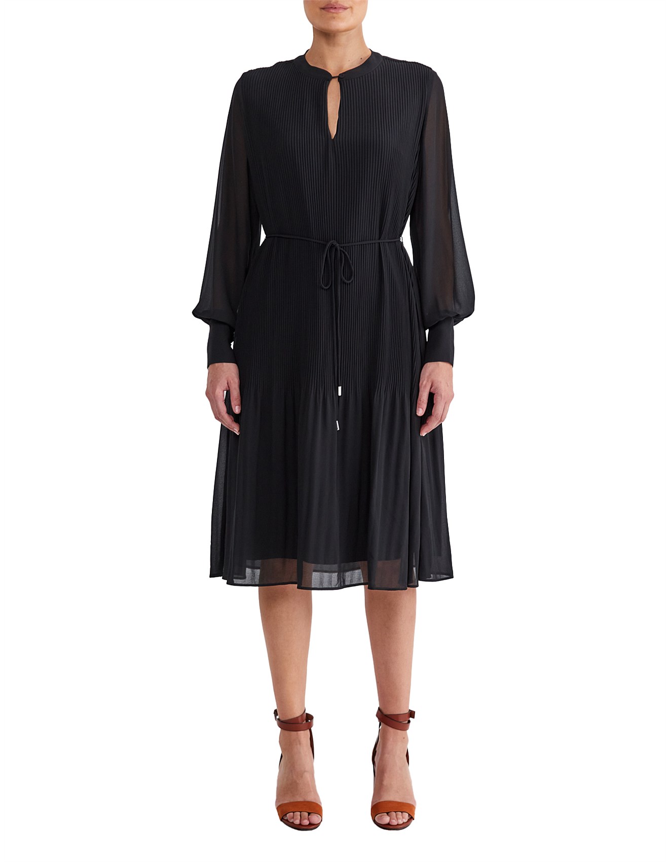 David Jones Women S Clothing 2026.David Jones Pleated Dress With Tie | David Jones