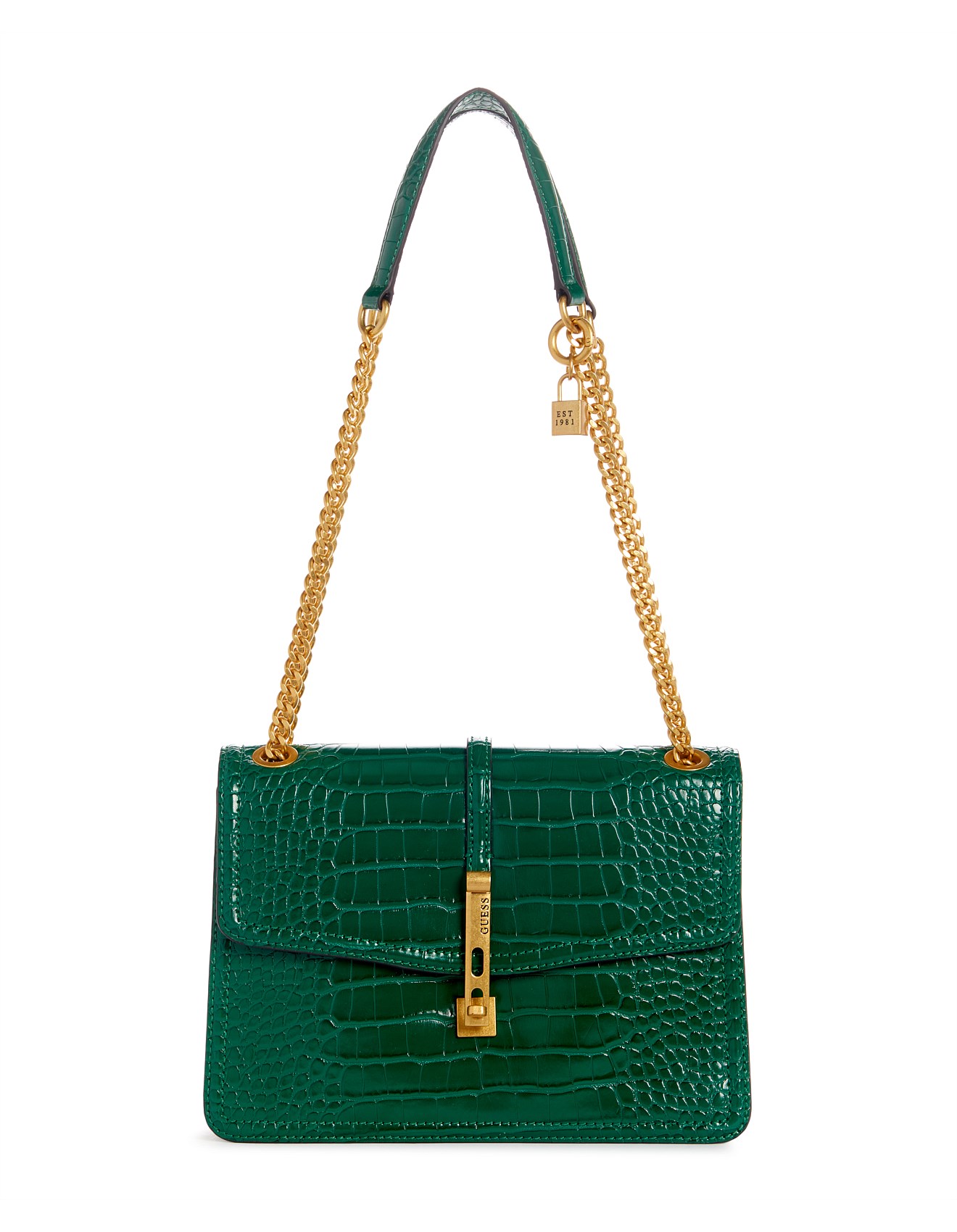 GUESS James Croc コンバーチブルバッグ, ブラック フローラル プリント, One Size, ジェームズ コンバーチブル クロスボディ フラップ Guess Women\u0027s James Handbag Black Crocodile Convertible Crossbody