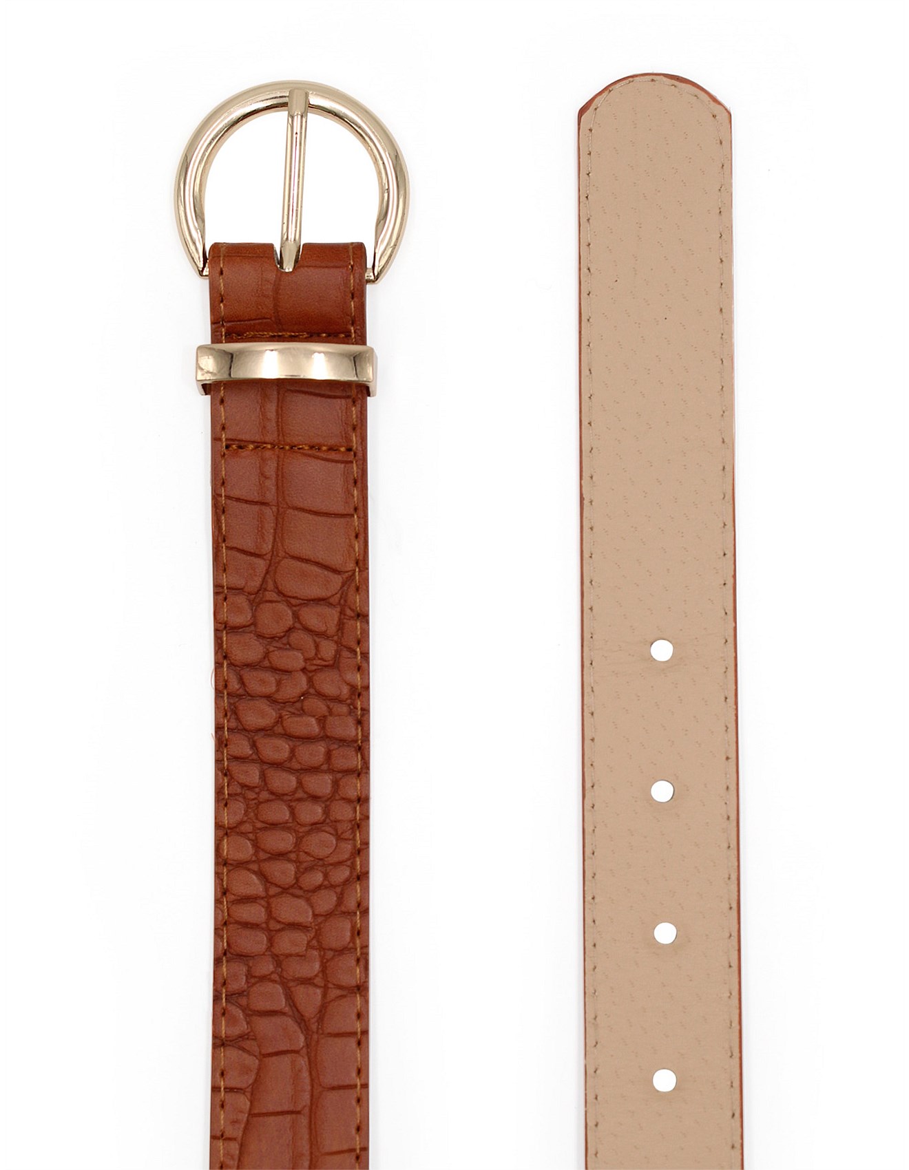 Morgan Taylor Tasha Croc Belt With Round Buckle David Jones