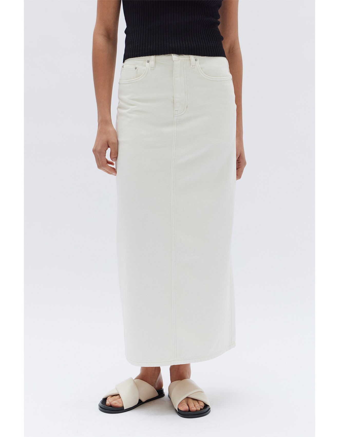 Vintage Denim Assembly Label Denim Skirt Denim Midi Skirt By