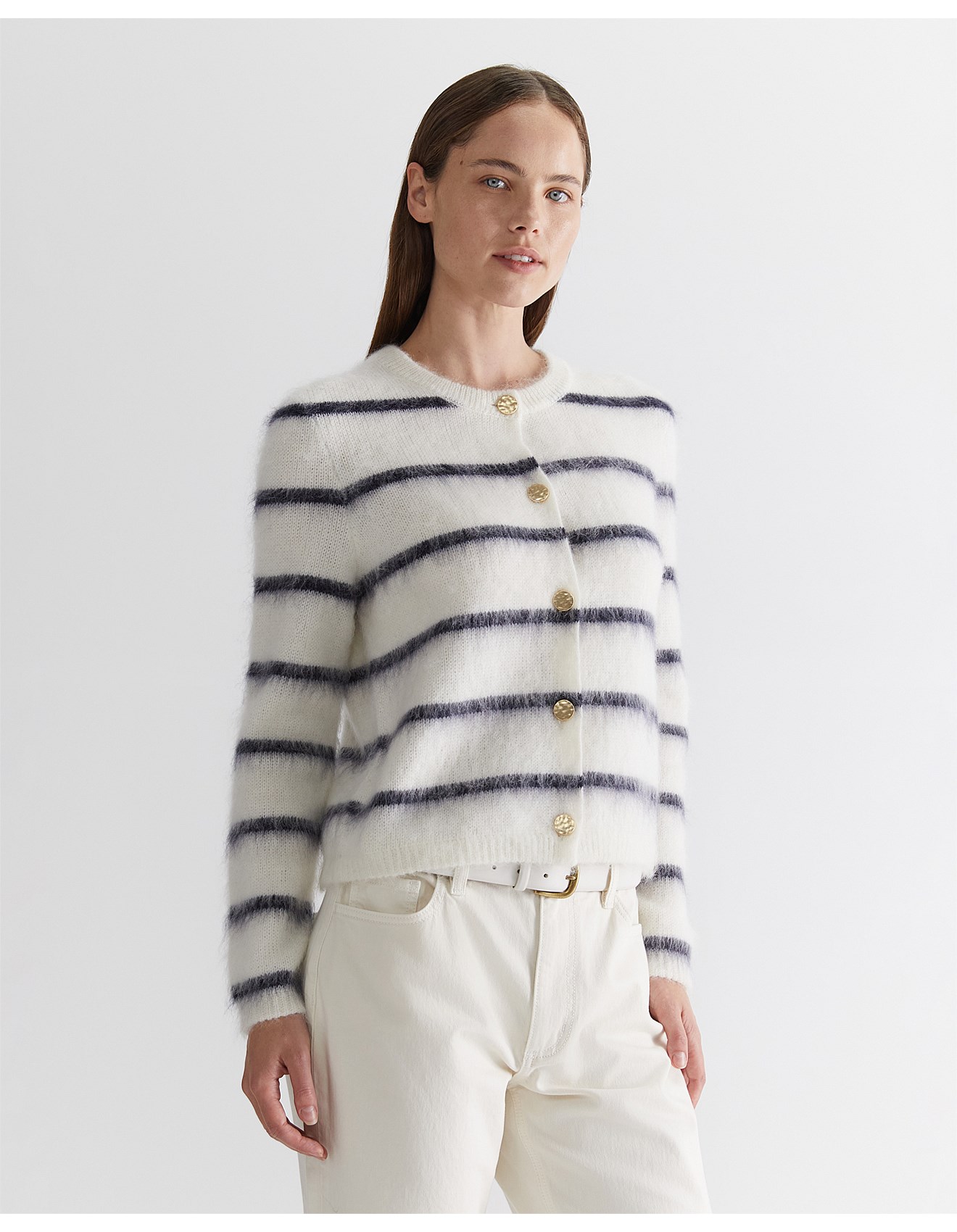 Sportscraft Tatiana Mohair Stripe Cardigan | David Jones