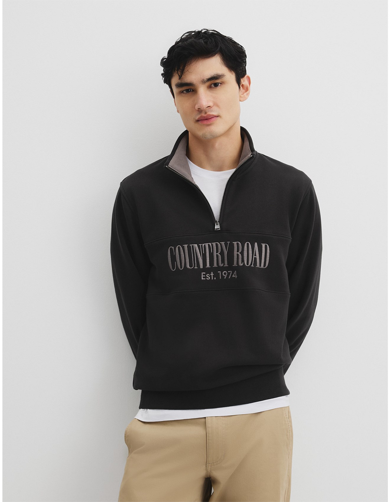Country Road Verified Australian Cotton Half Zip Heritage Sweat
