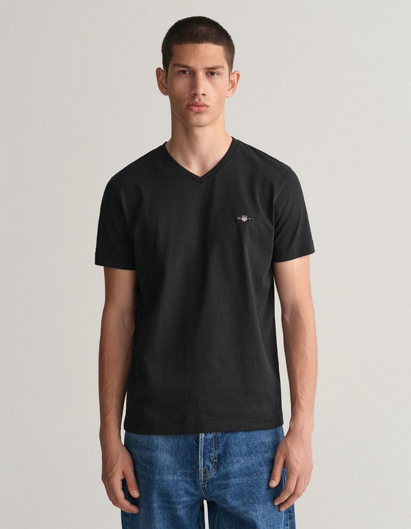 Gant Slim Fit Shield V-neck T-shirt | David Jones