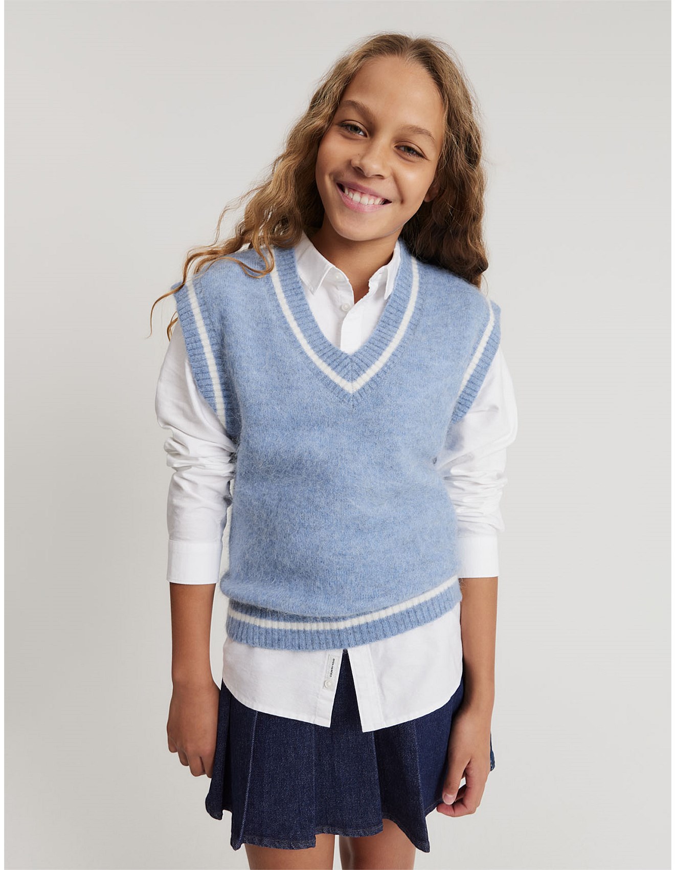 Country Road Teen Fluffy Knit Vest David Jones