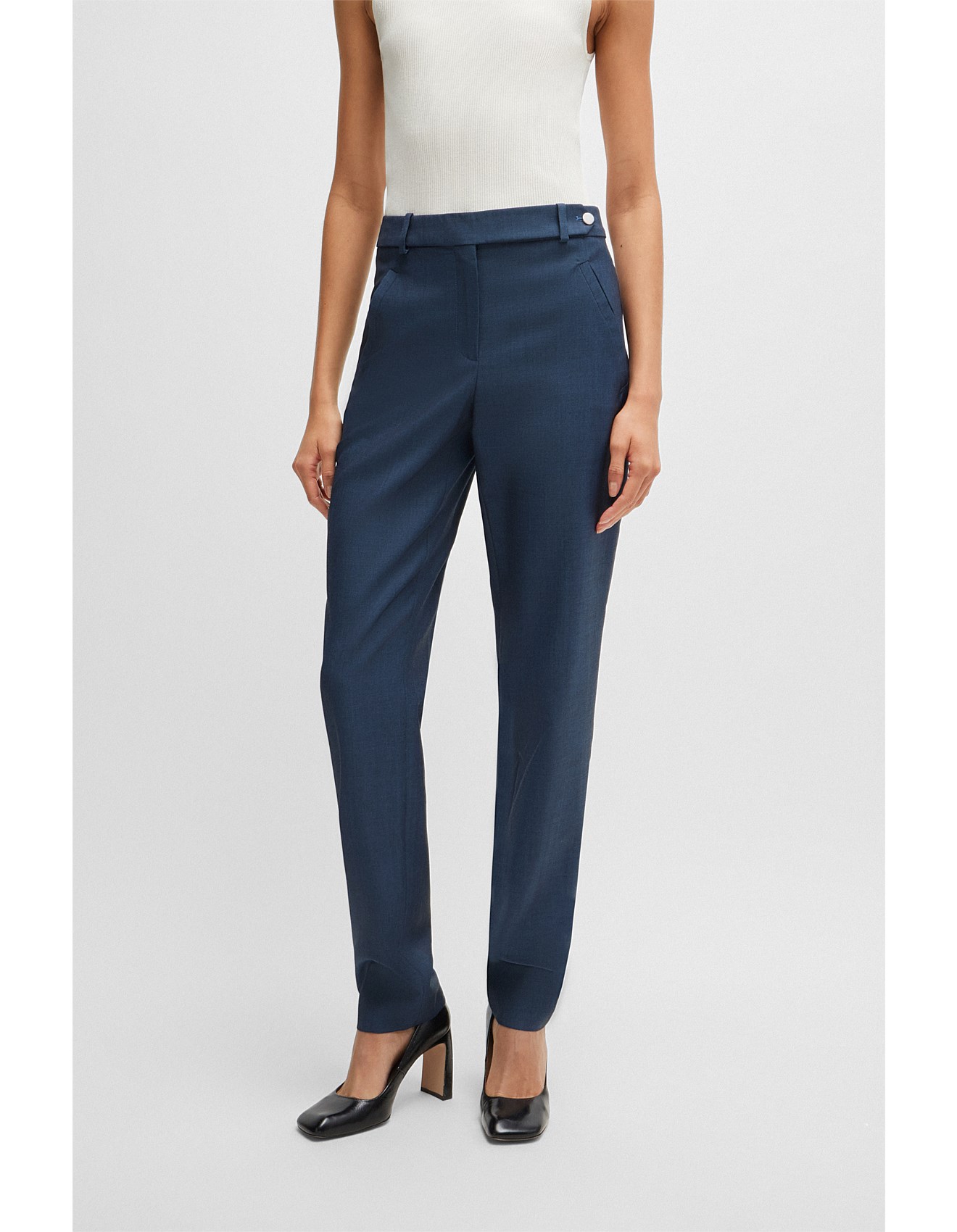 Boss Boss Denim-effect Relaxed-fit Trousers David Jones