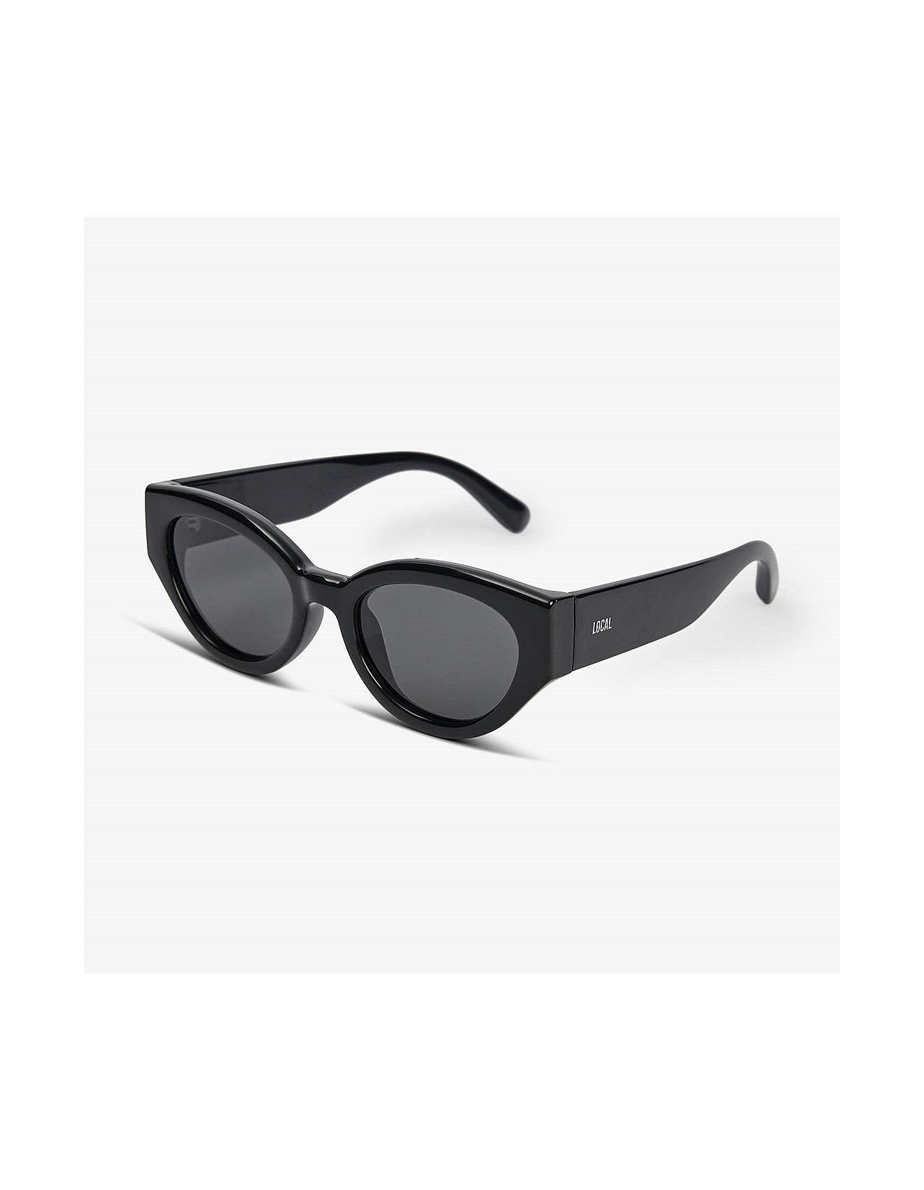Local Supply Rom Polished Black Grey Sunglasses David Jones