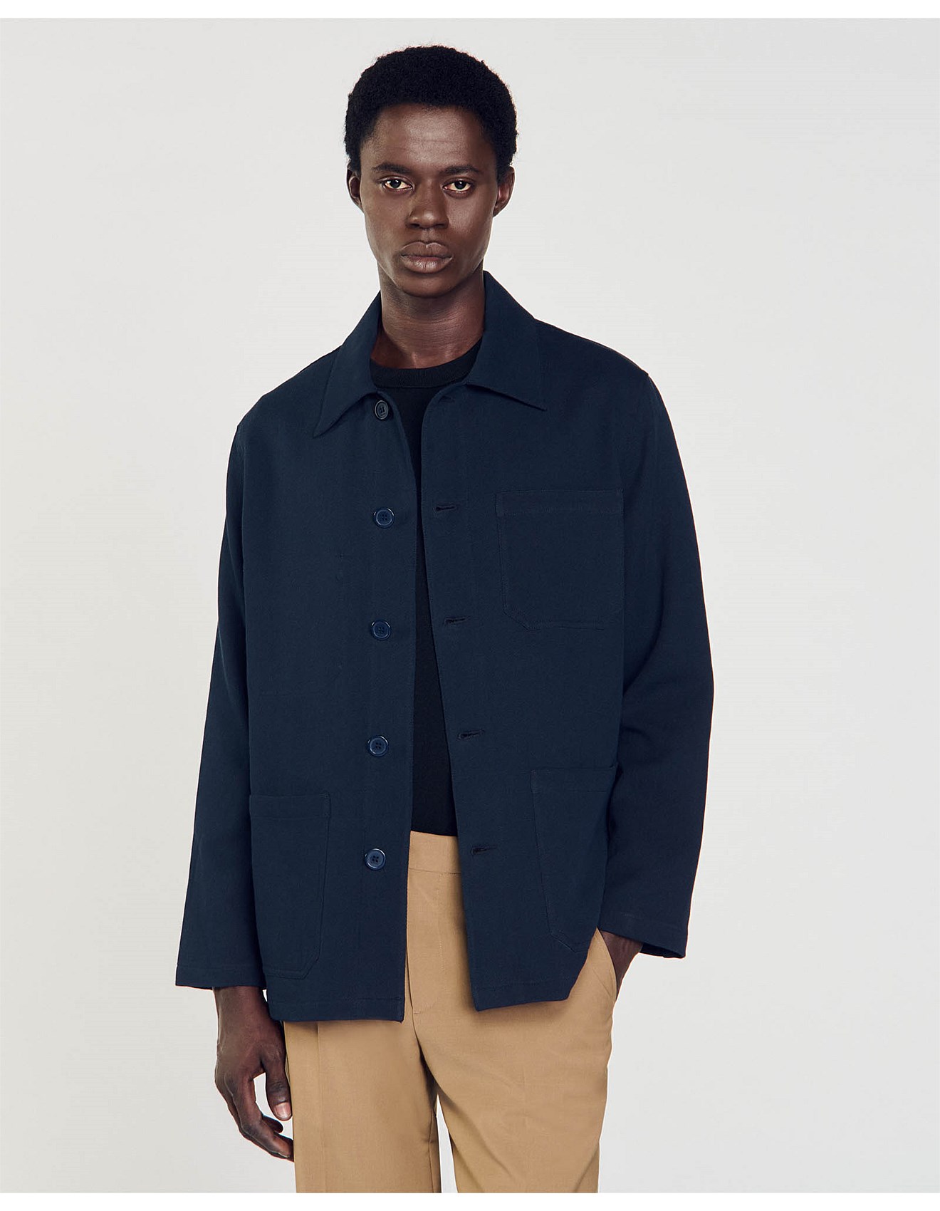 Sandro Paris Worker Twill Woven Jacket | David Jones
