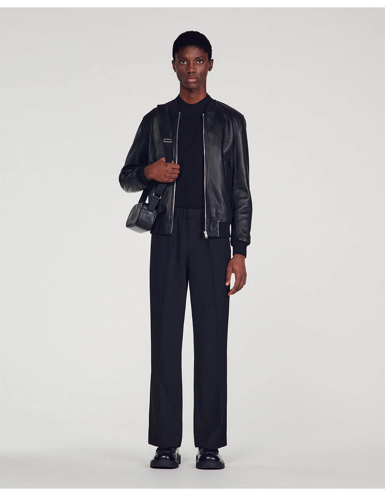 Sandro Paris New Monaco Leather Leather Jacket David Jones