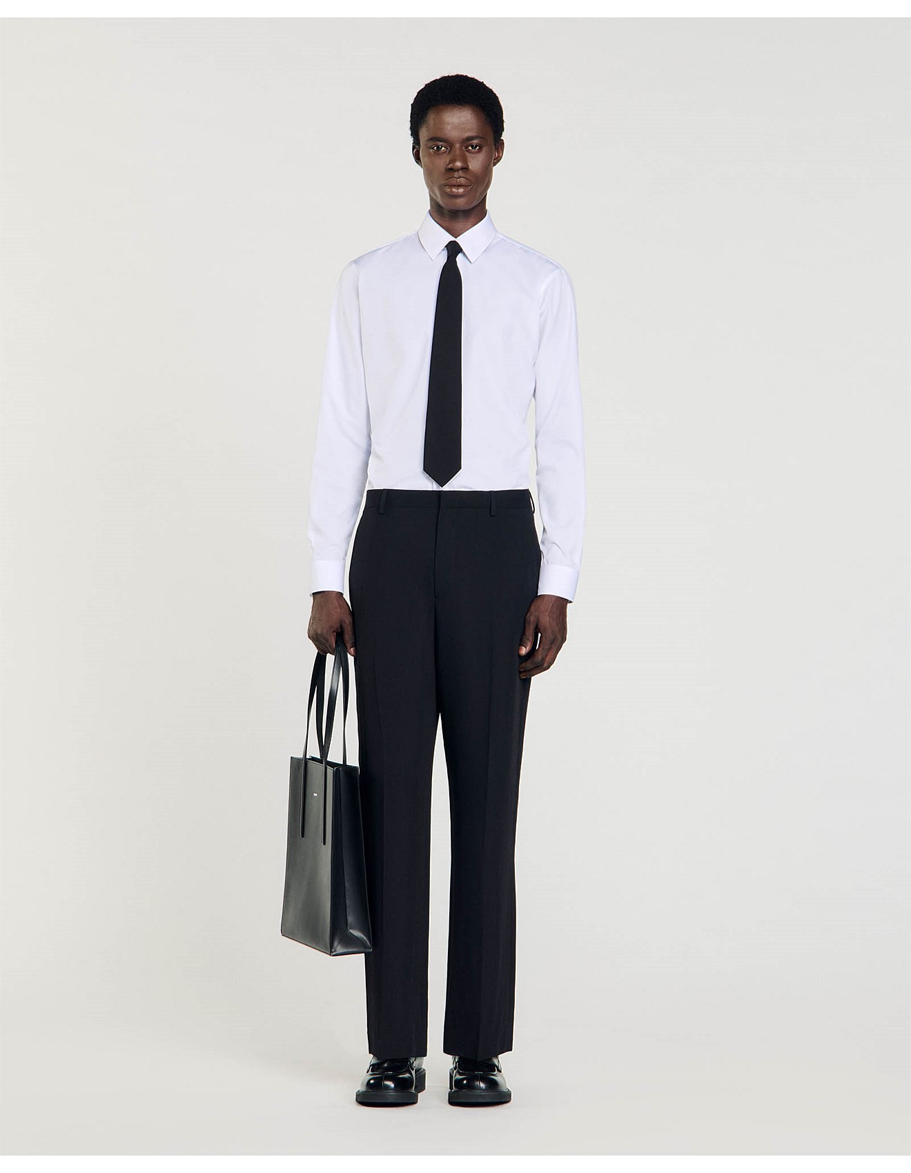 Sandro Paris ブラック　オールインワン Женские коричневые брюки с эластичным поясом Sandro