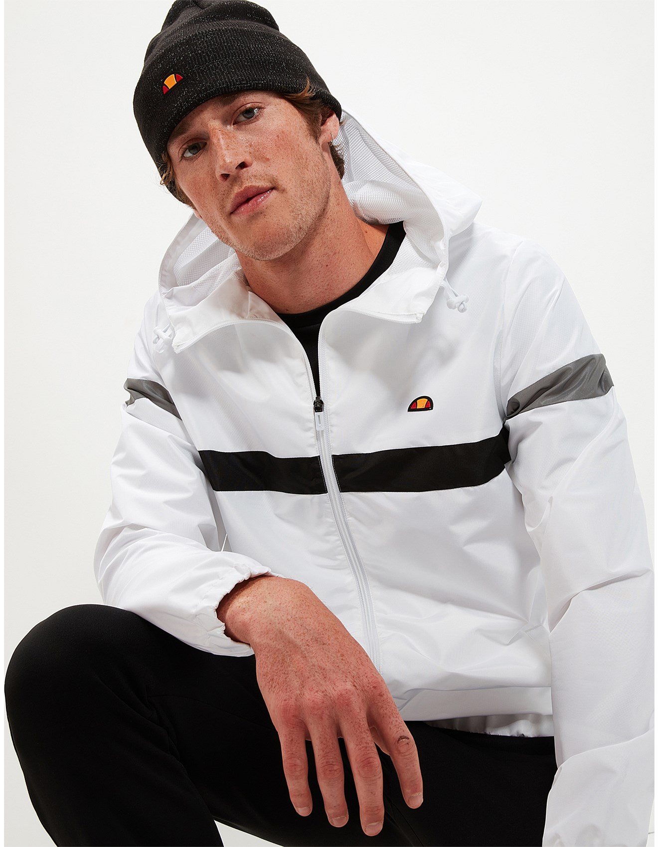 Ellesse Lynx Herren Jacke Weiß - Klassische Sportjacke Mit Stehkragen