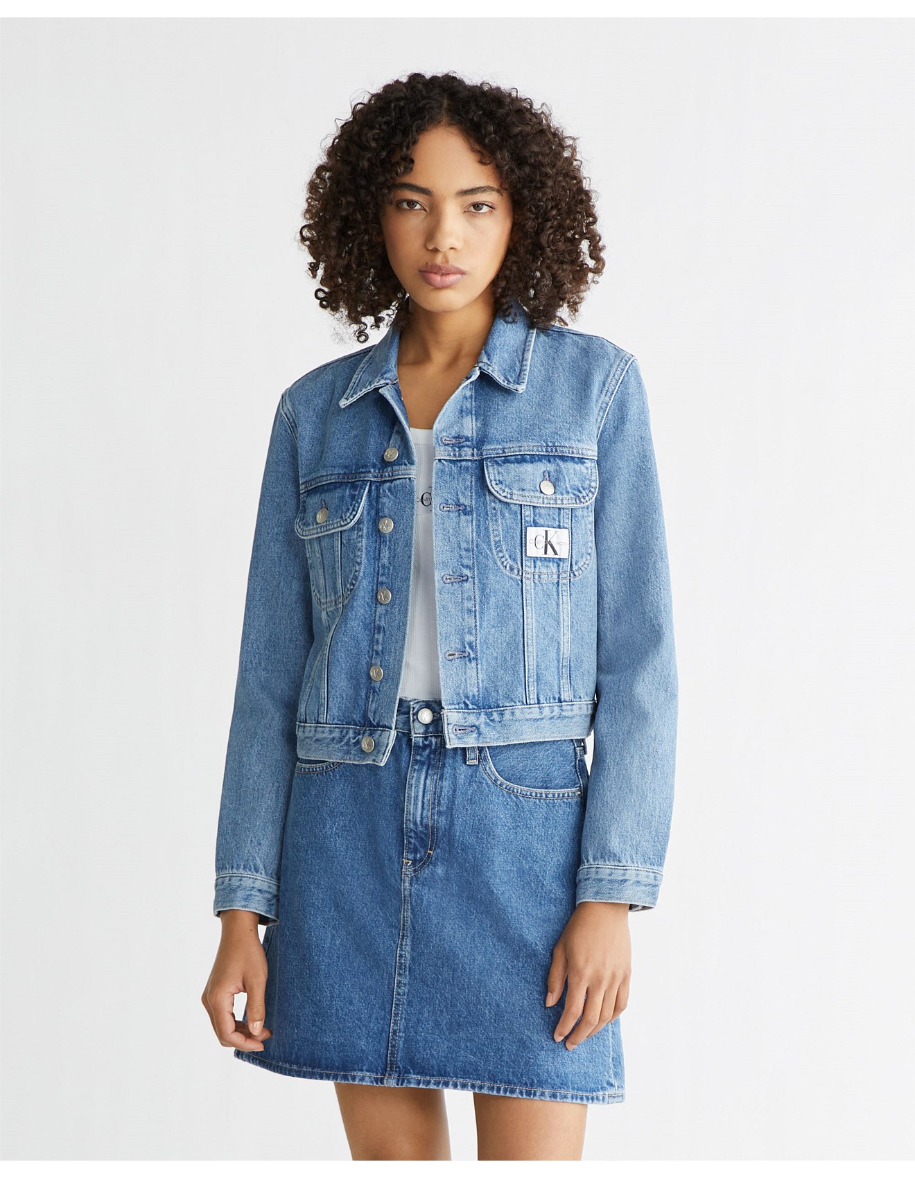 Calvin Klein Cropped 90s Denim Jacket David Jones