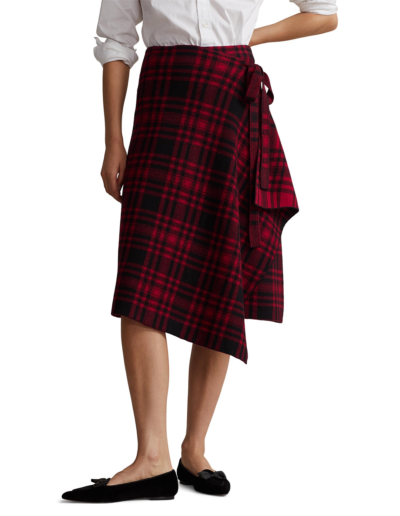 Polo Ralph Lauren Plaid Wrap Sweater Skirt David Jones