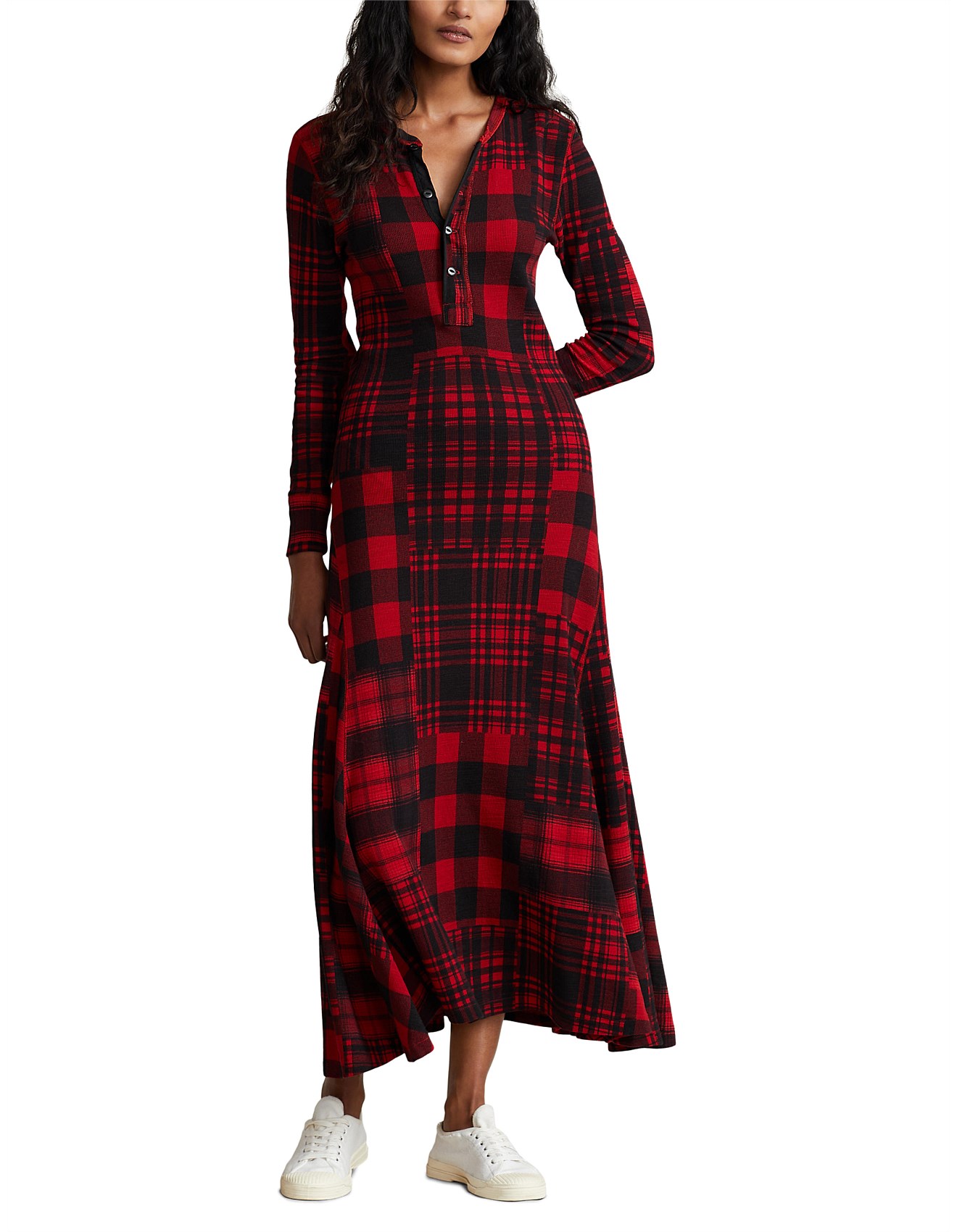 Polo Ralph Lauren Plaid Motif Cotton Henley Dress David Jones