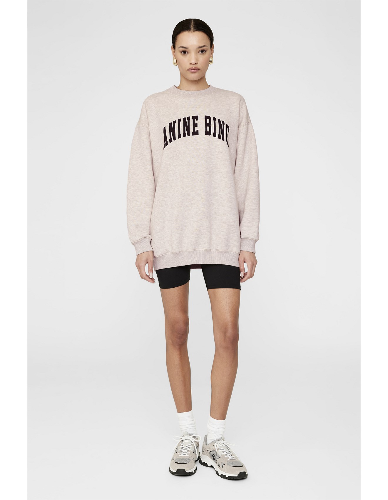 Anine Bing Tyler Oversized Sweatshirt Oat Melange David Jones