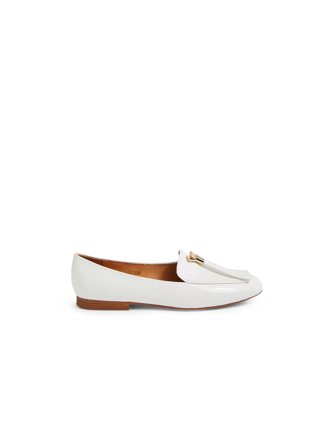 Midas White Patent Flats Midas Marcell White Patent Leather