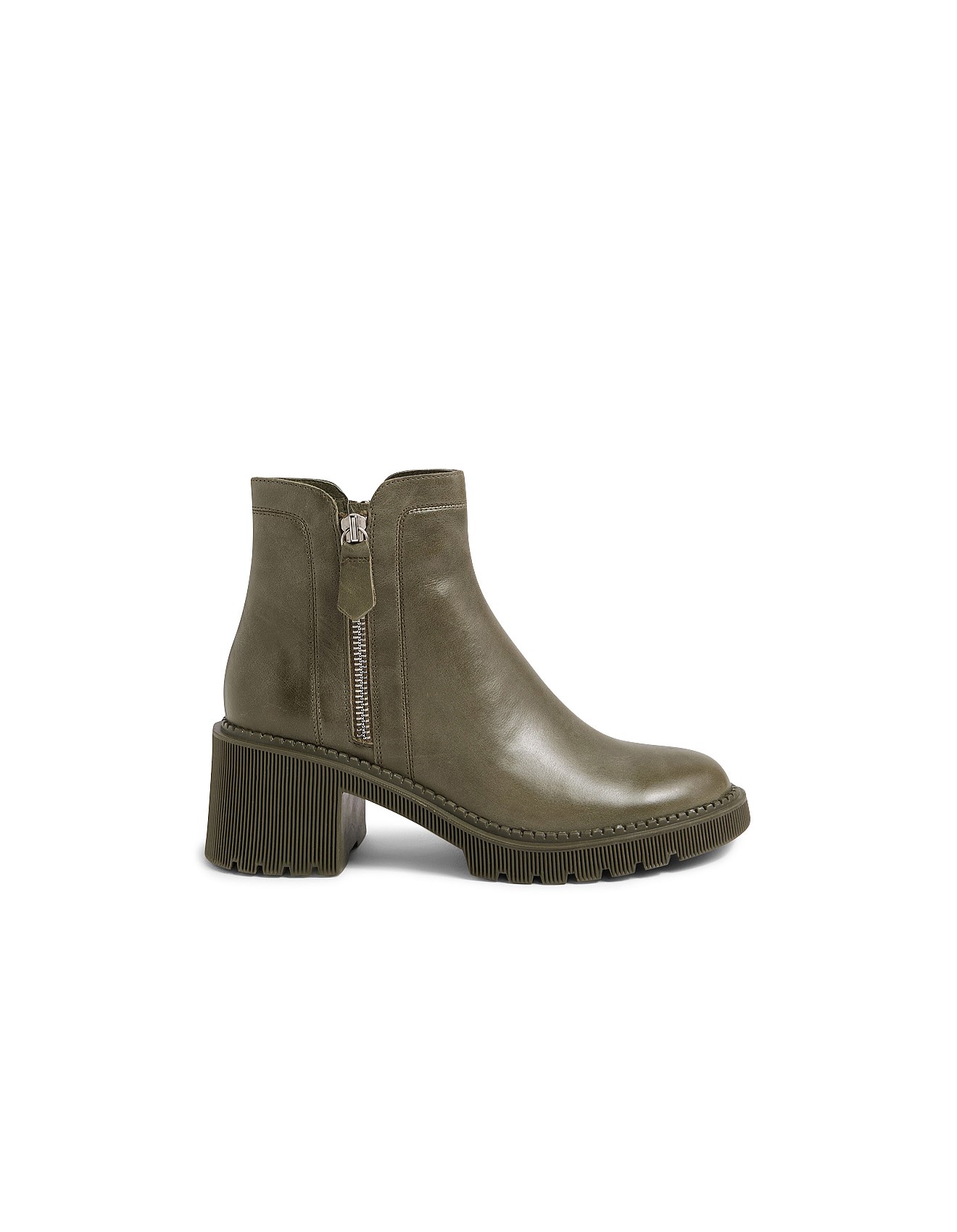 Midas Zanto Olive Leather Ankle Boots David Jones
