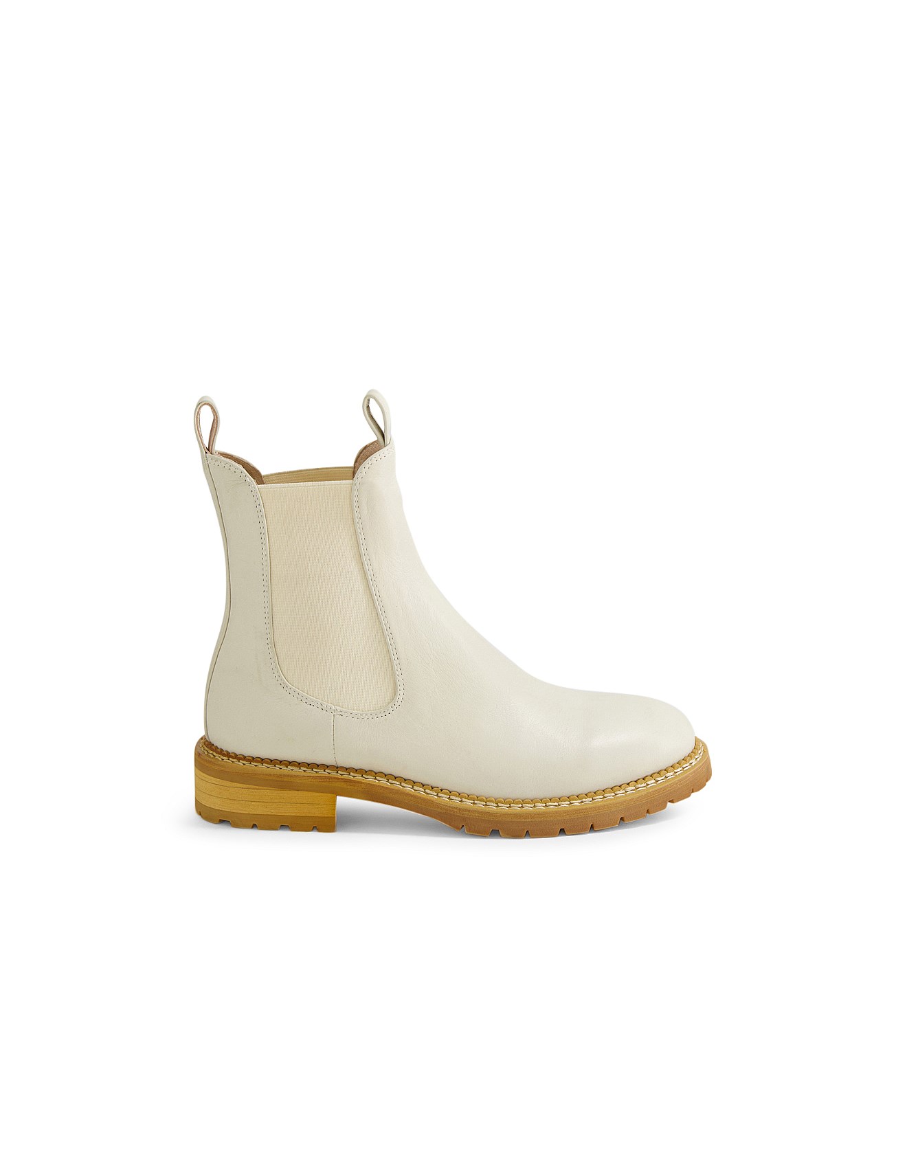 Midas Rokkie Oatmilk Leather Chelsea Boots David Jones