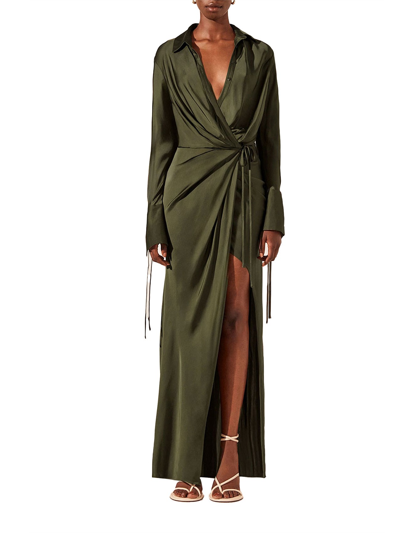 Shona Joy Shae Draped Shirt Maxi Dress David Jones