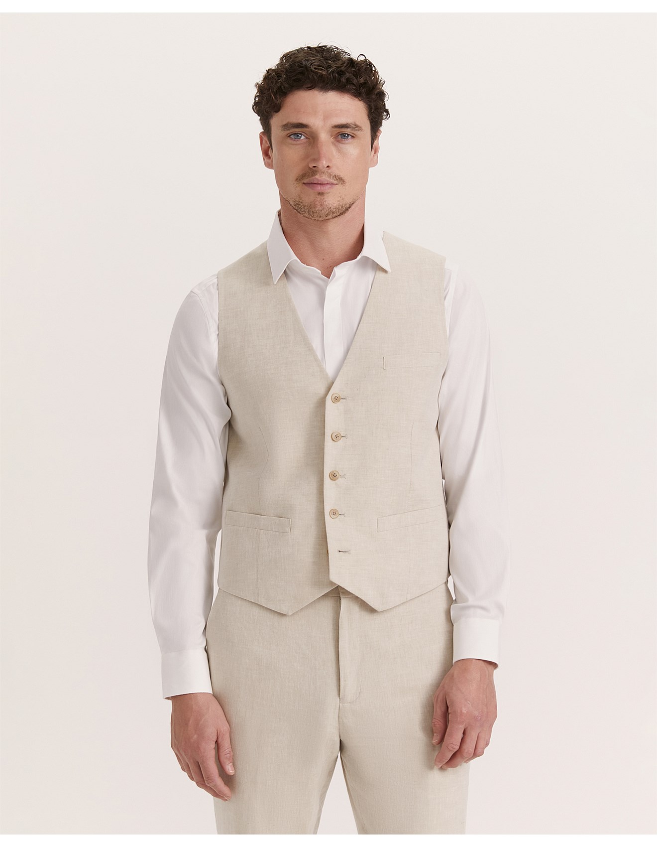 Saba Elias Cotton Linen Waistcoat David Jones