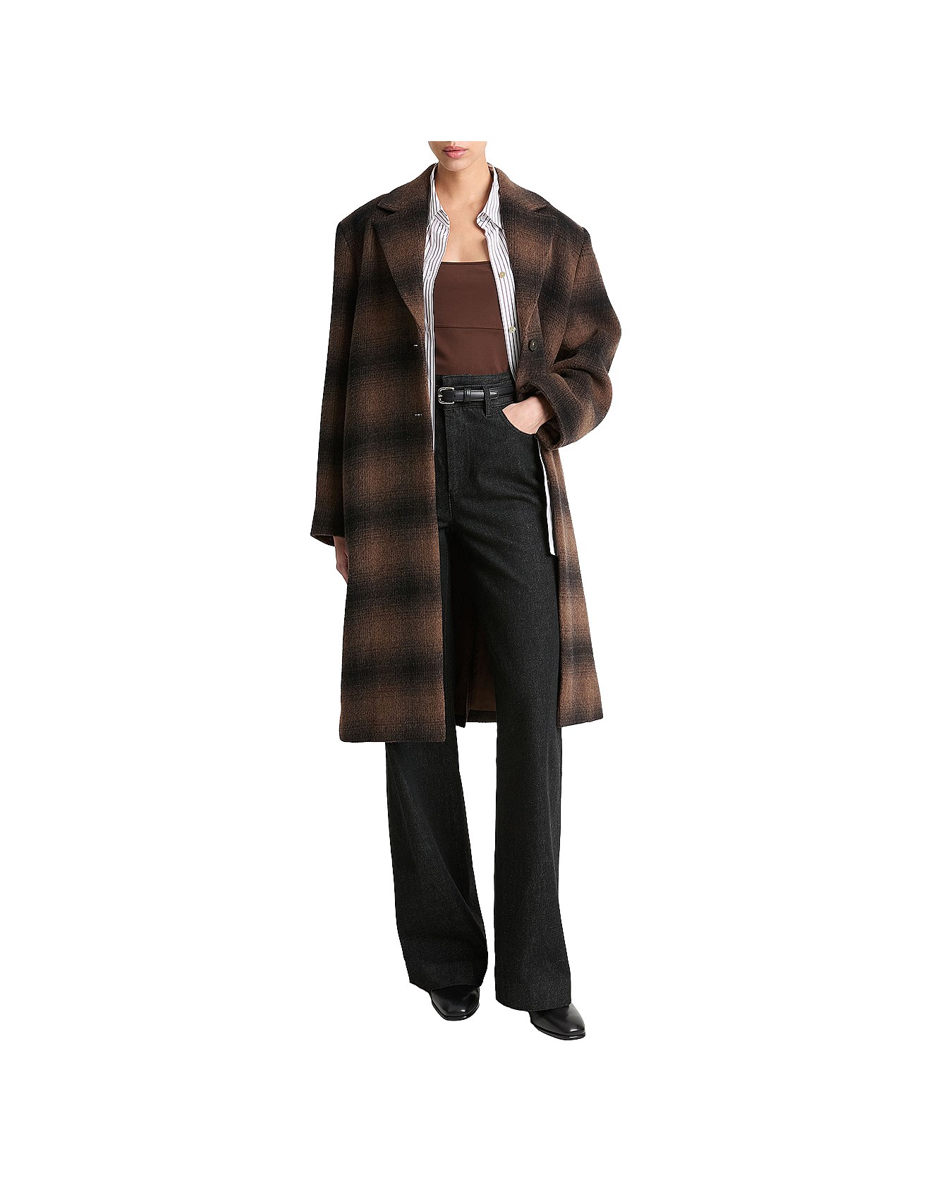 Vince Wool-blend Plaid Car Coat David Jones