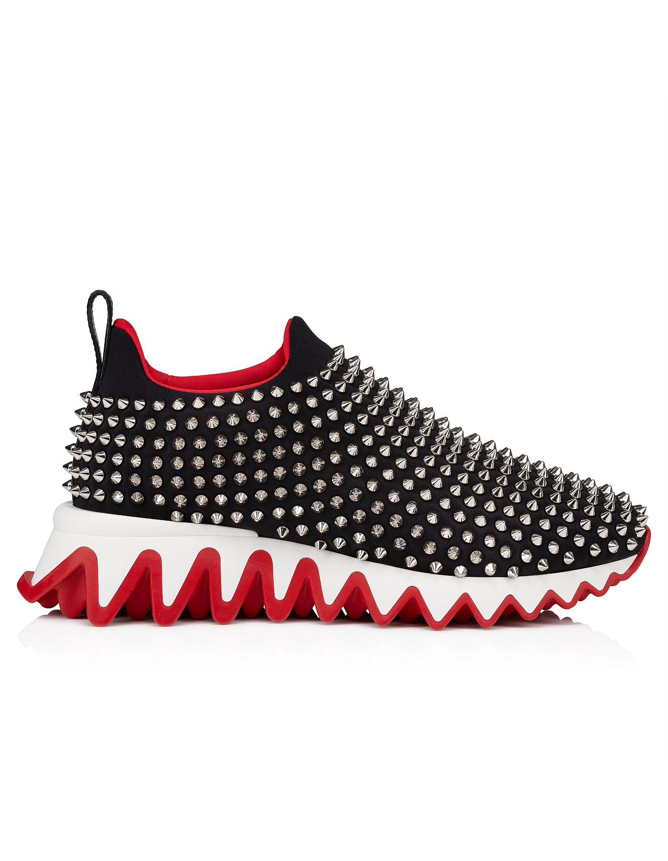 Christian Louboutin Shark Sock Spikes Flat Neoprene/clf David Jones