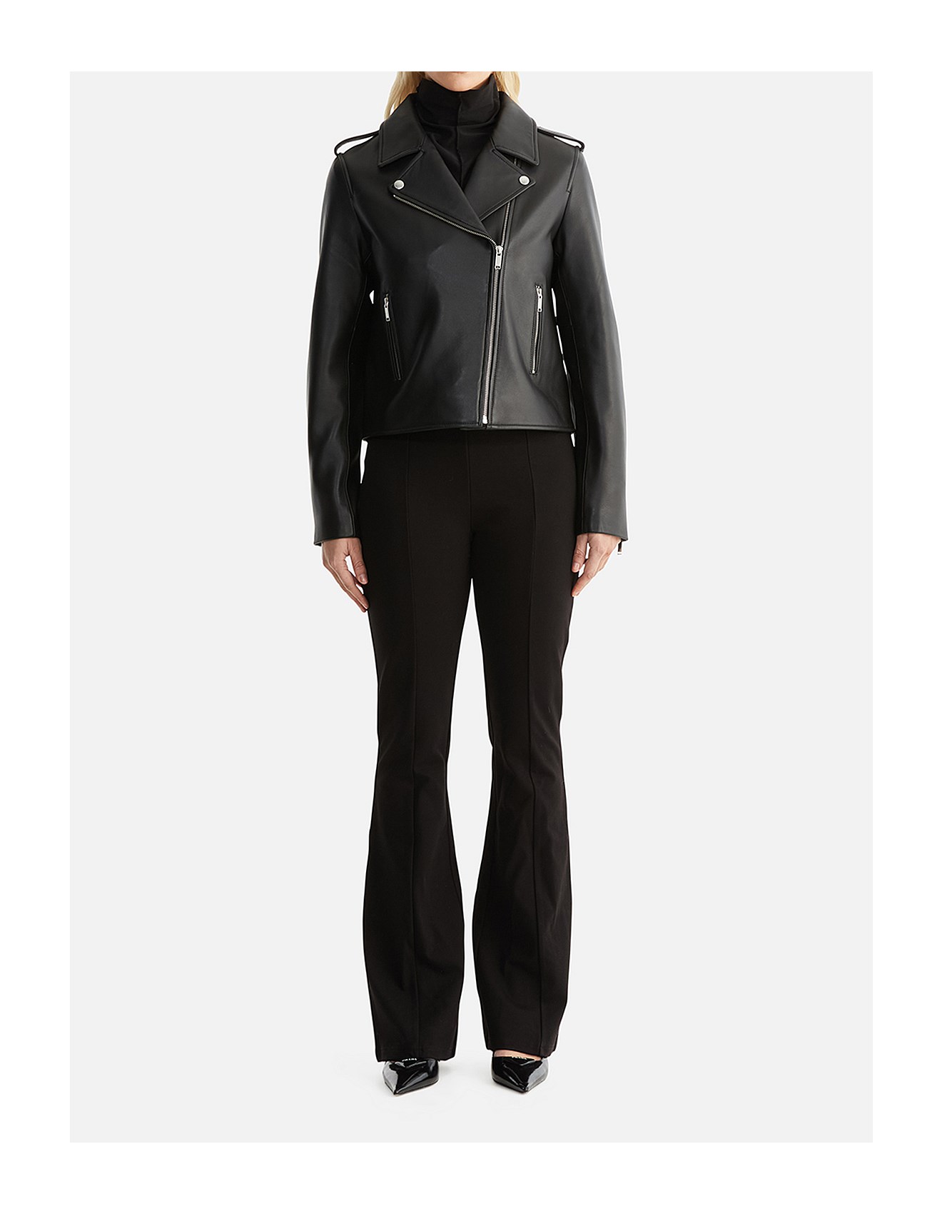 Ena Pelly Essential Leather Biker Jacket David Jones