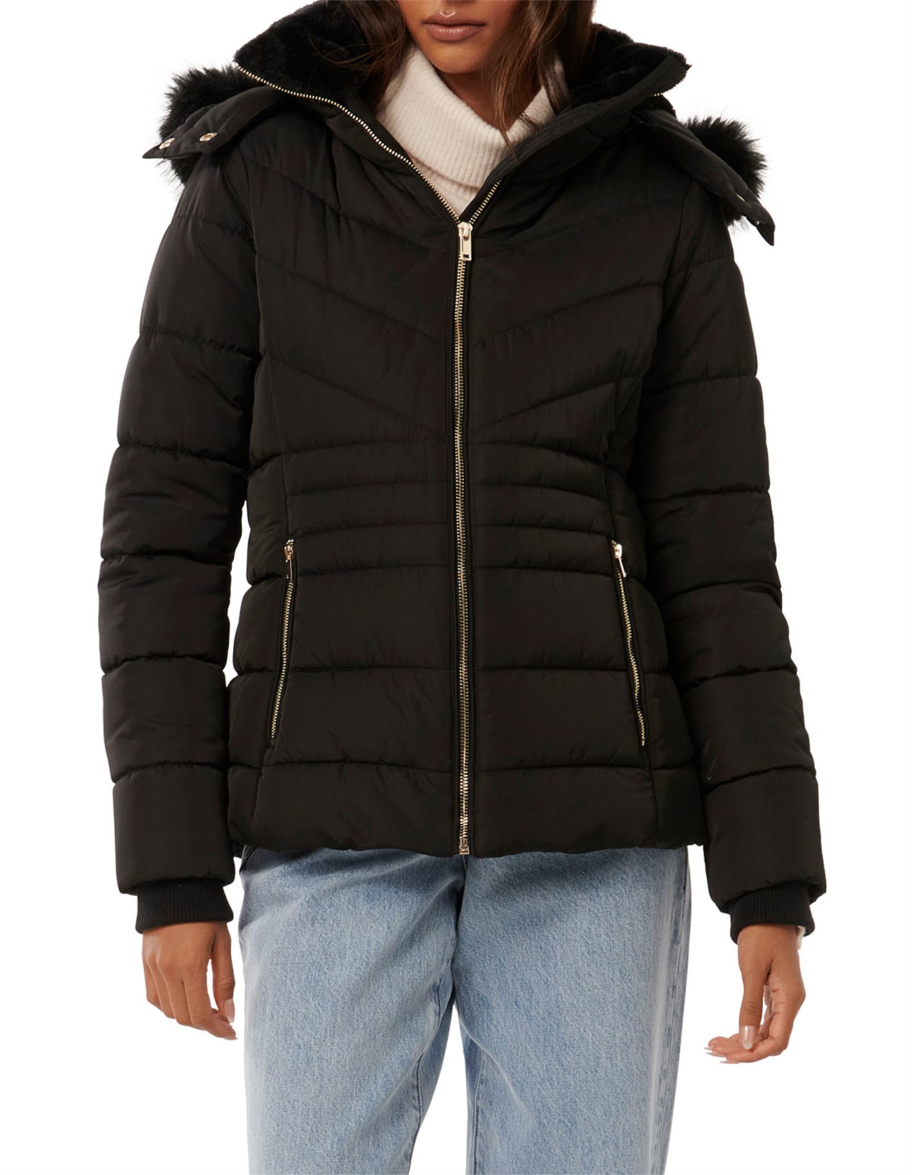 Forever New Mimi Petite Short Puffer Jacket David Jones