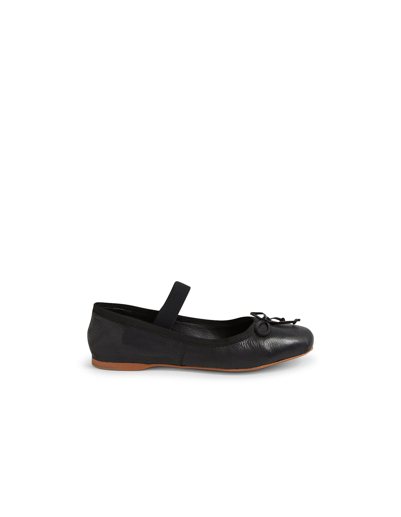 Midas Aylay Black Leather Ballet Flats David Jones