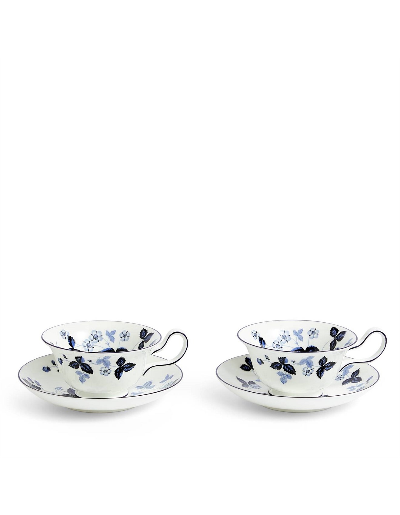 Wedgwood Wild Strawberry Inky Blue Teacup Saucer 177ml, Set Of