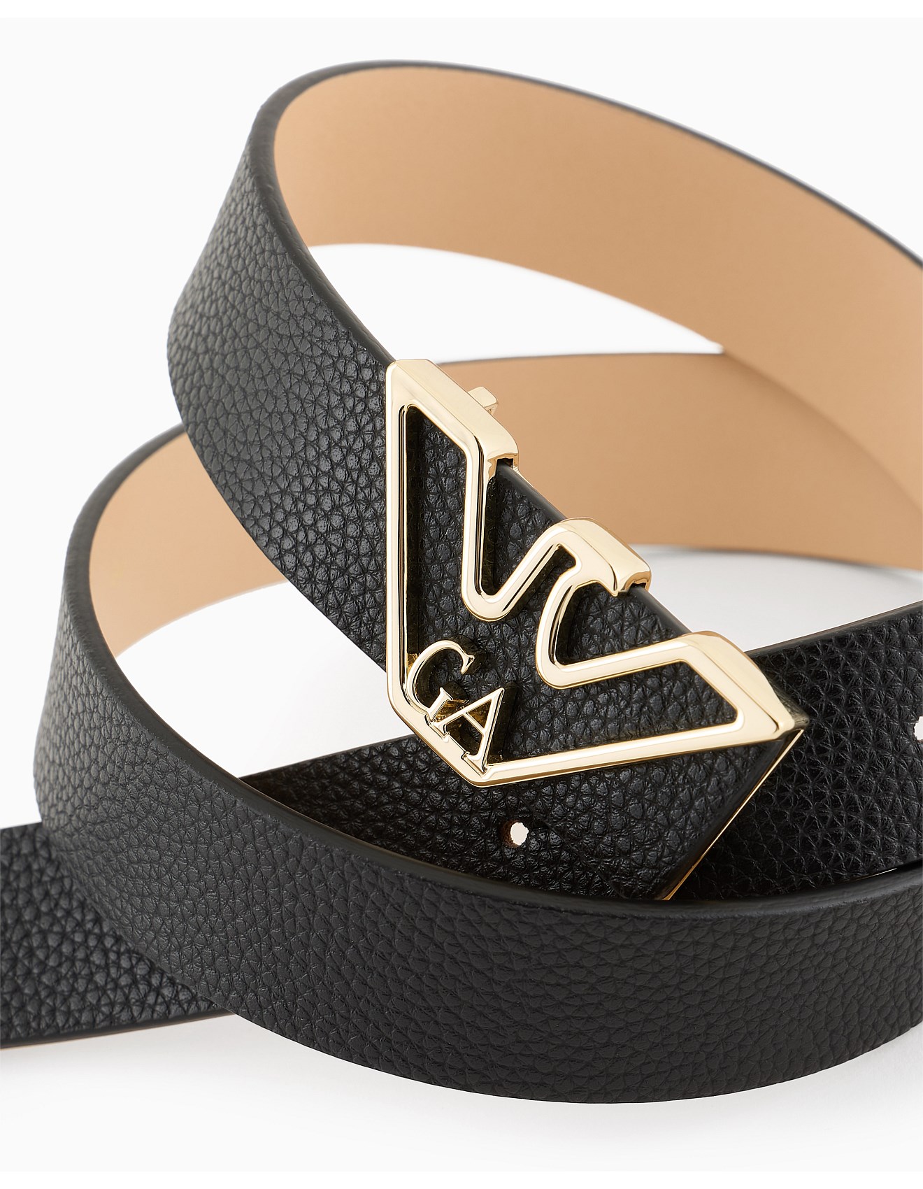 emporio armani logo plate belt