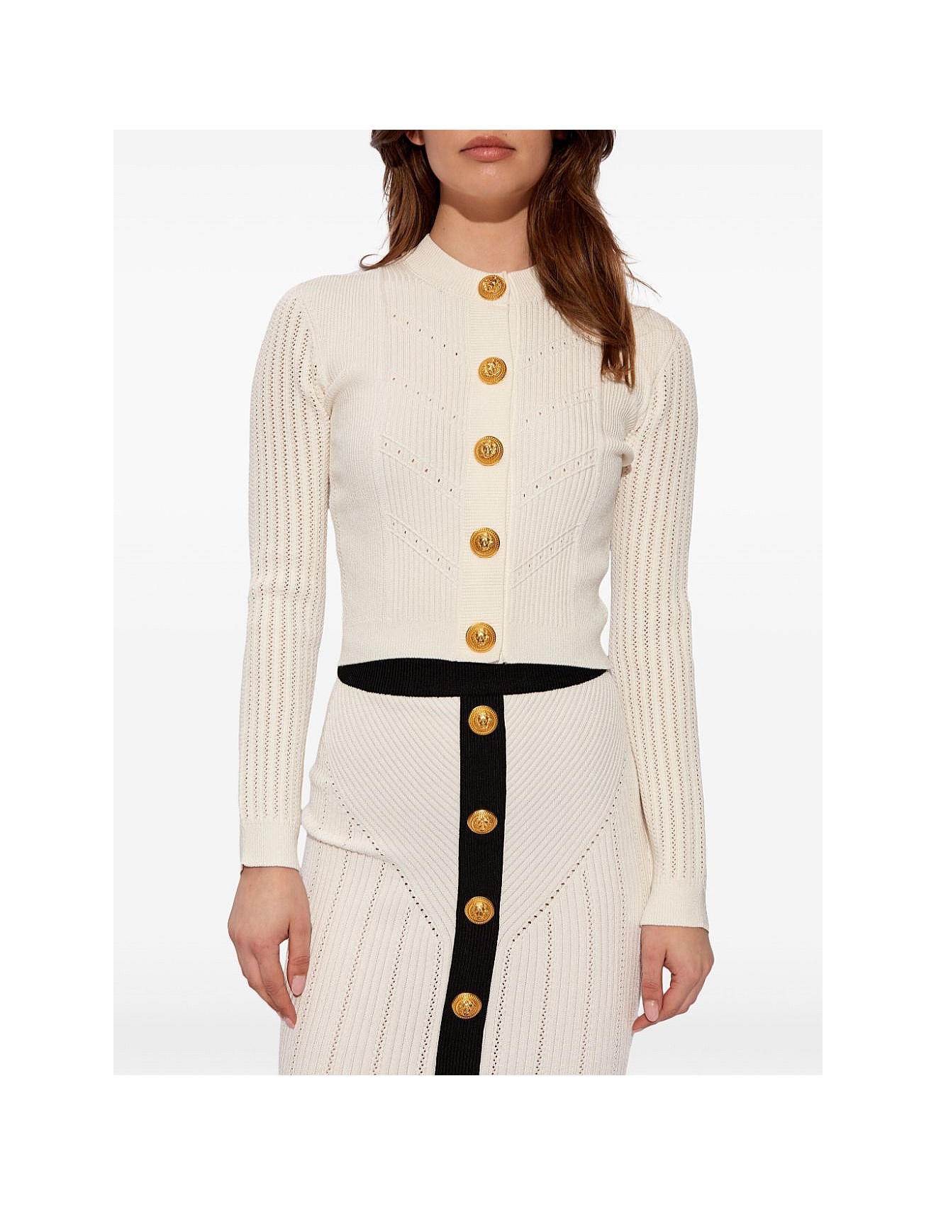 Balmain Buttoned Knit Short Cardigan David Jones