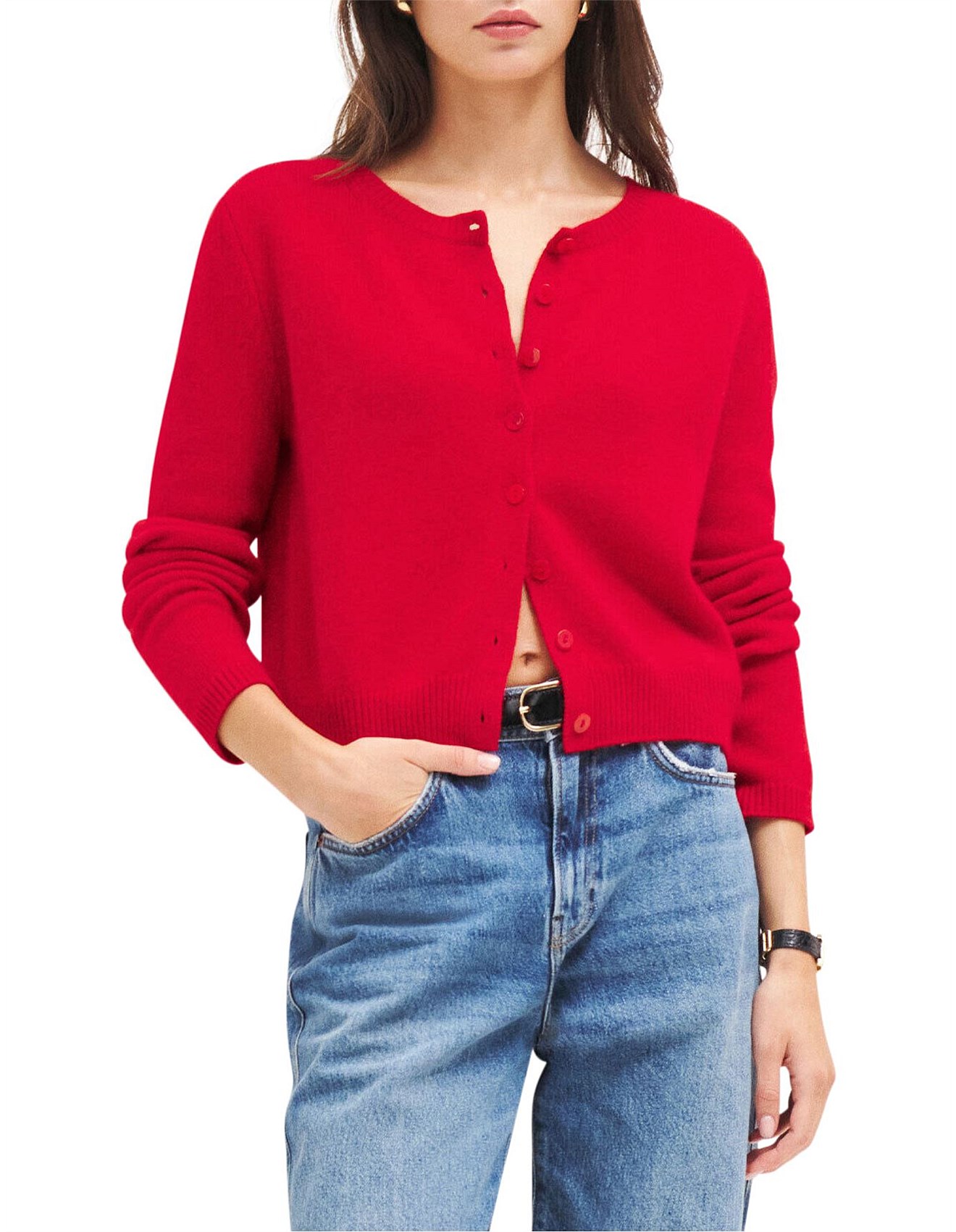 Reformation Clara Cashmere Crew Cardigan David Jones