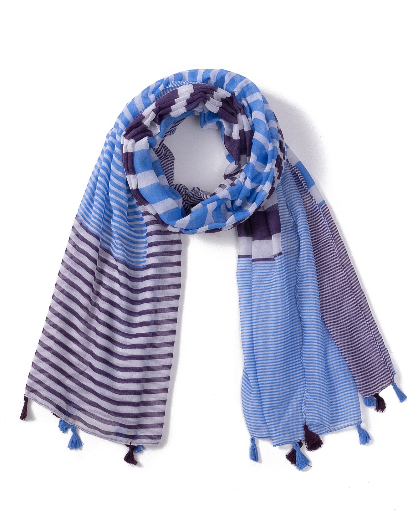Gregory Ladner Stripe Scarf With Tassels David Jones