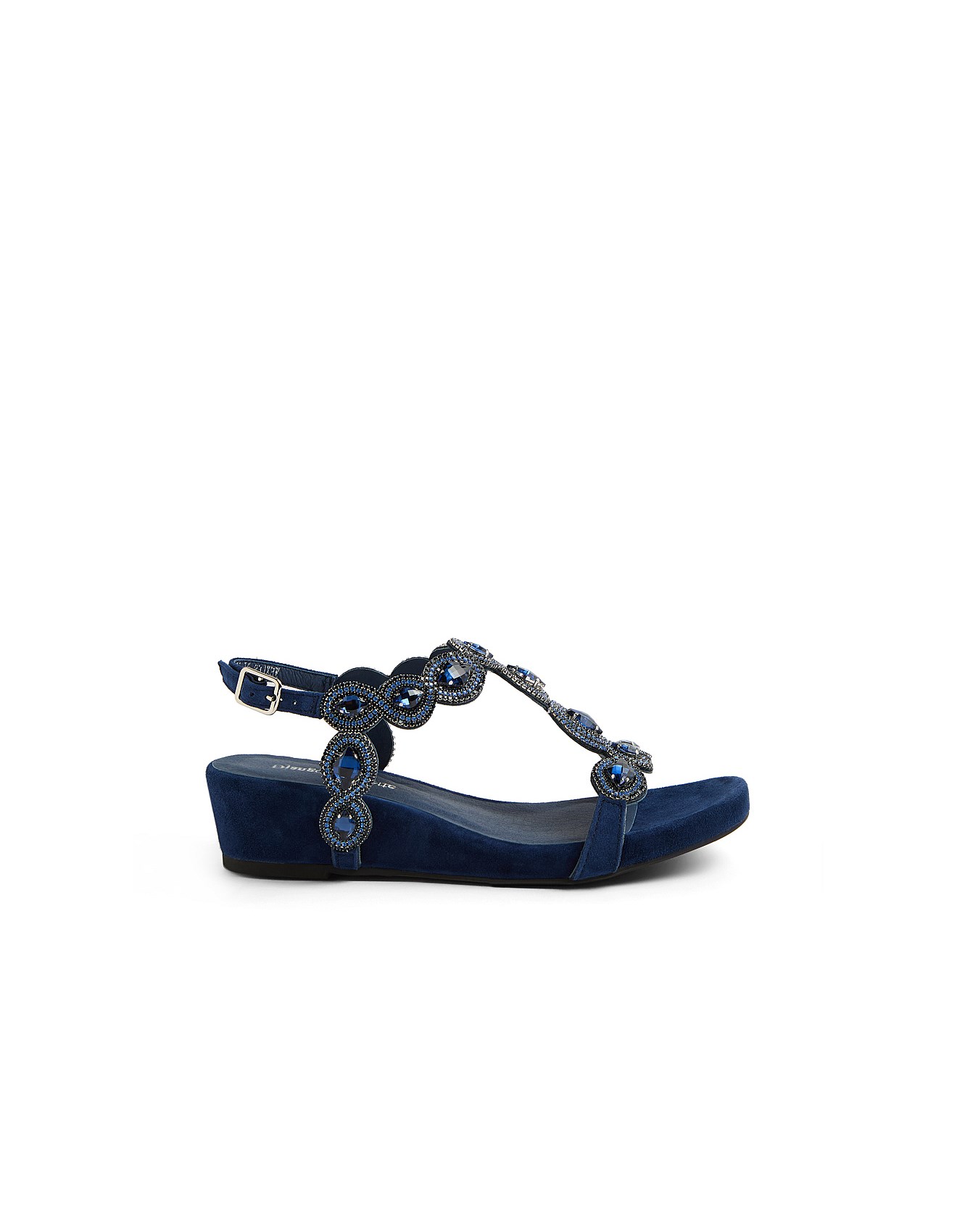Django Juliette Wexler Navy Suede Jewels Sandals David Jones