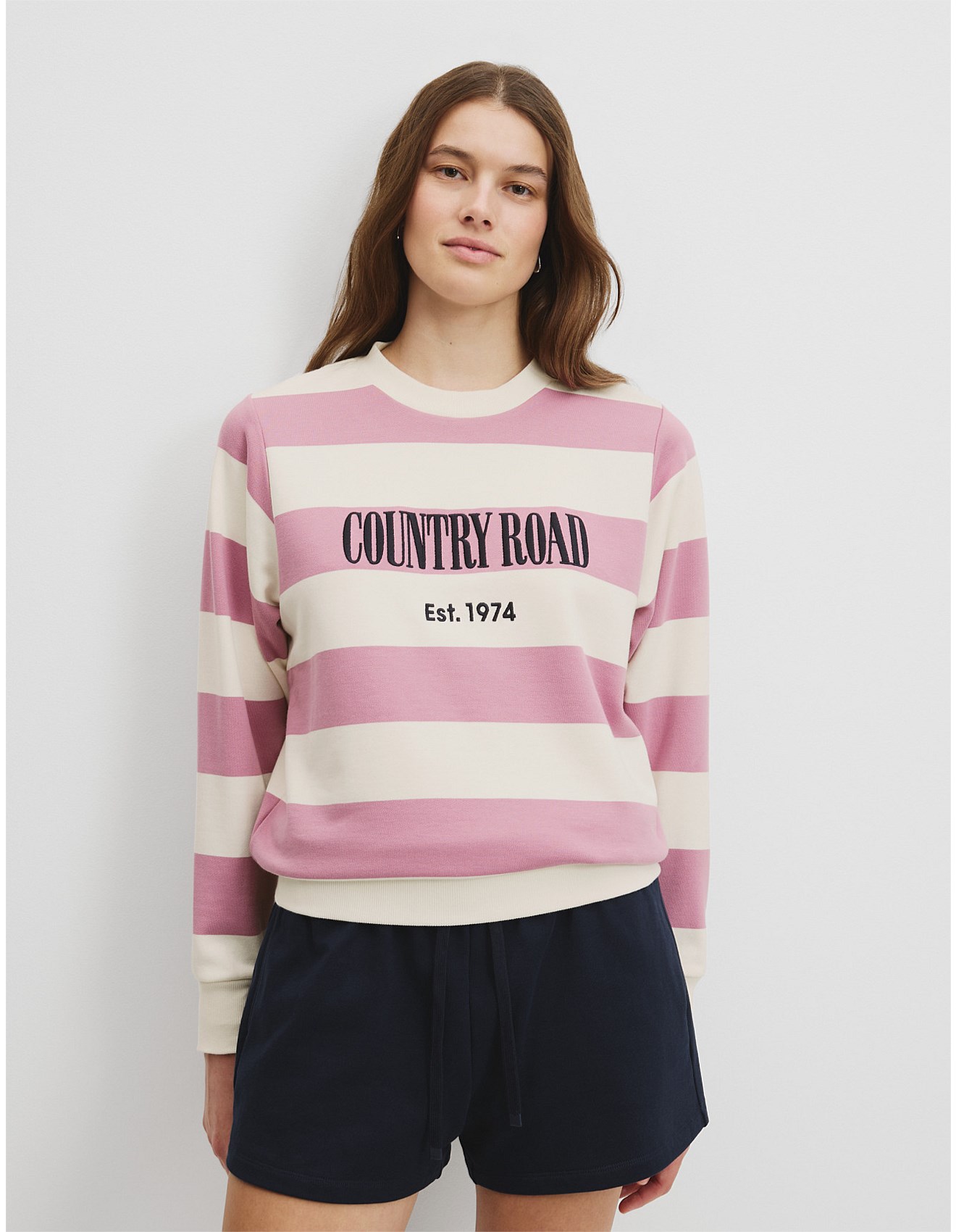 Zip Collar Sweat Country Road Jumper Pink Country Road Sweater
