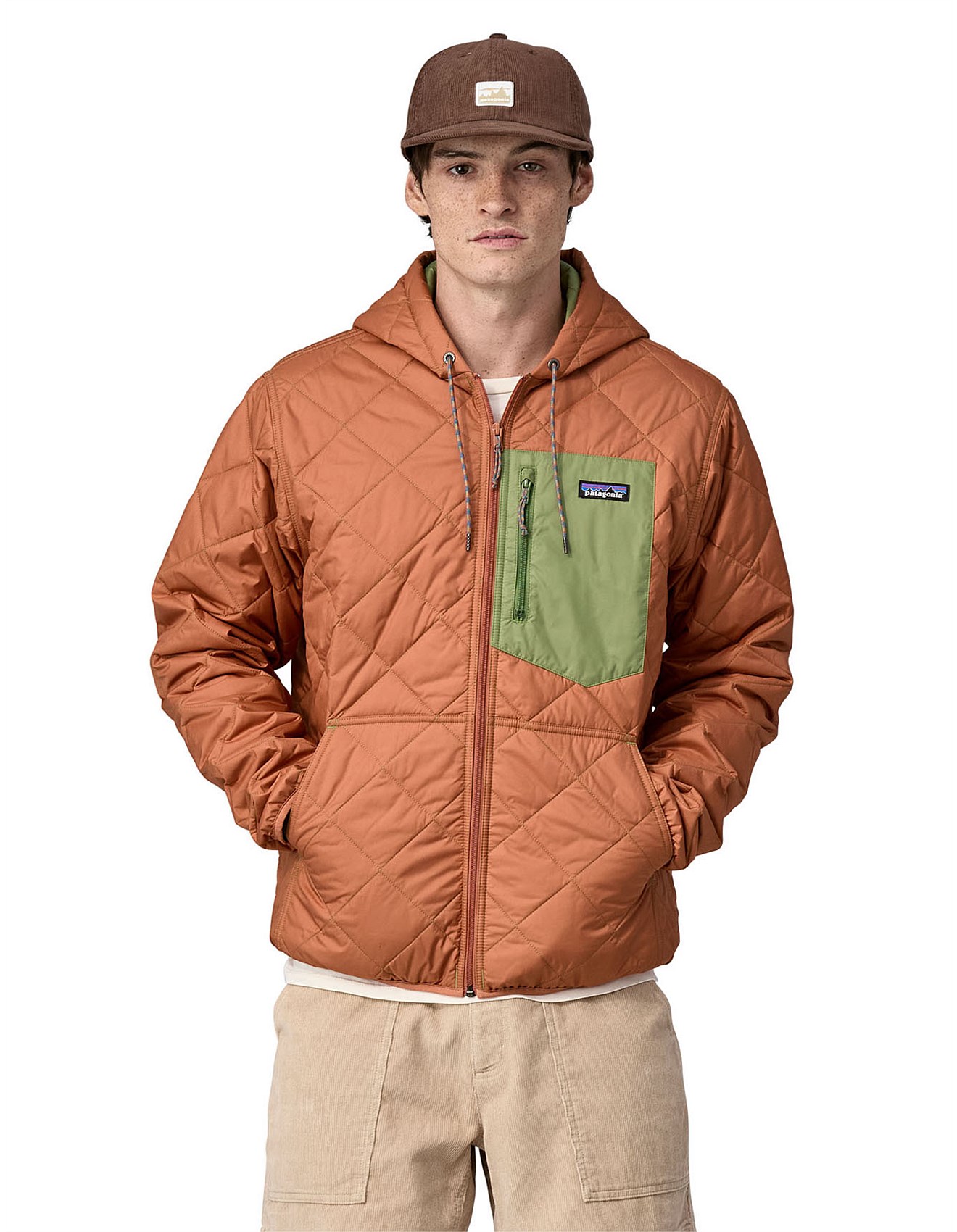 Brown Patagonia Men's Diamond Quilted Bomber Hoody Patagonia
