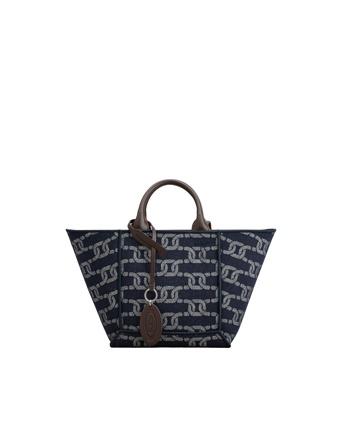 Tod's Double Up Shopping Bag In Denim and Leather Small David Jones