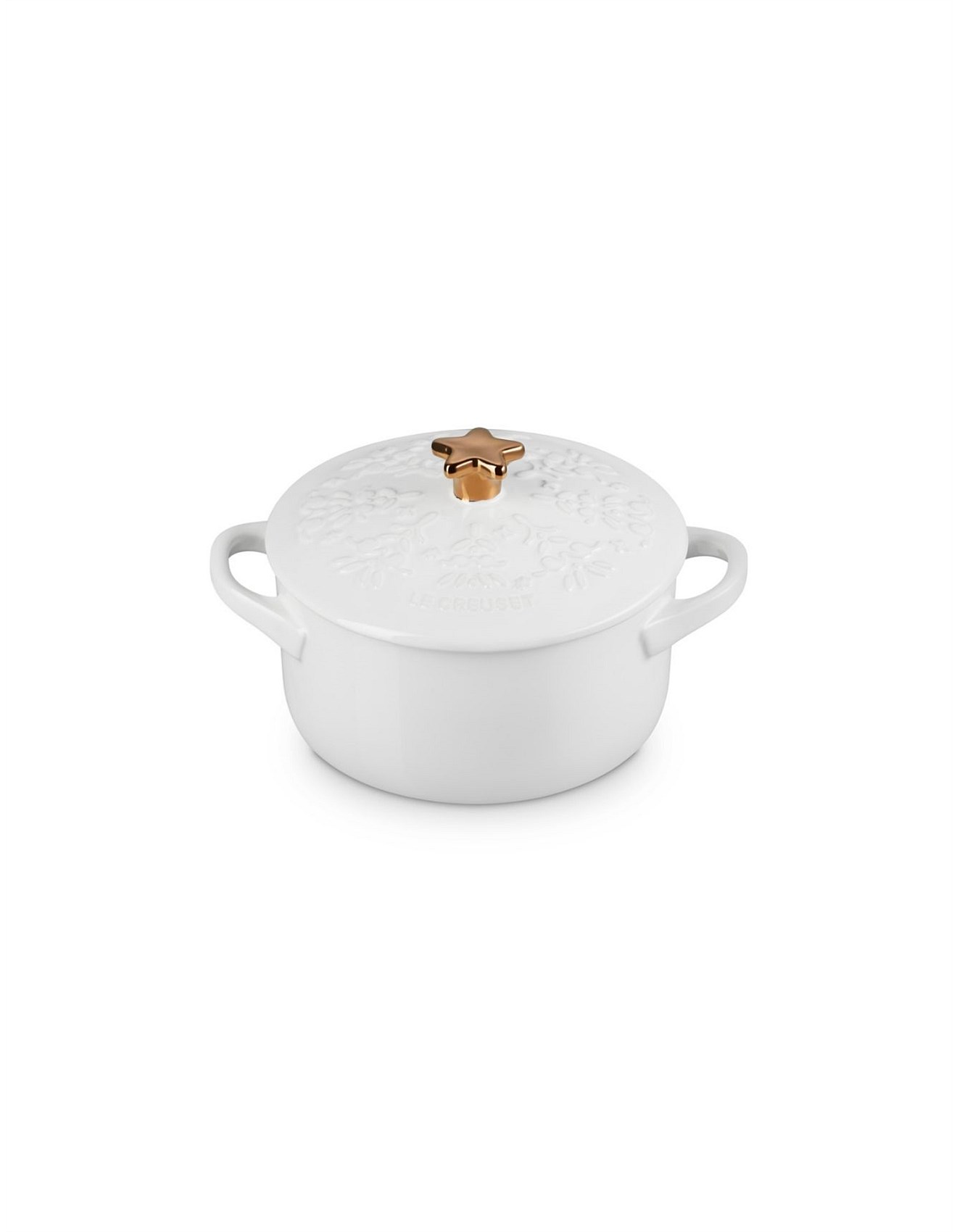 Le Creuset Mini Casserole 14cm W Star Knob White | David Jones