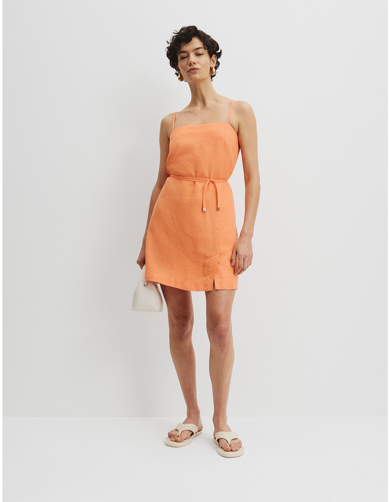 Country Road Organically Grown Cotton Linen Shift Mini Dress