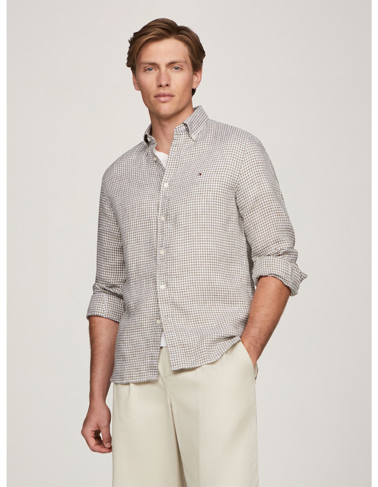 Tommy Hilfiger Premium Linen Gingham Shirt David Jones