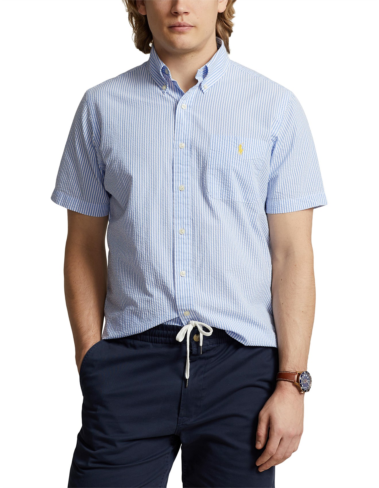 Polo Ralph Lauren Custom Fit Striped Seersucker Shirt David Jones