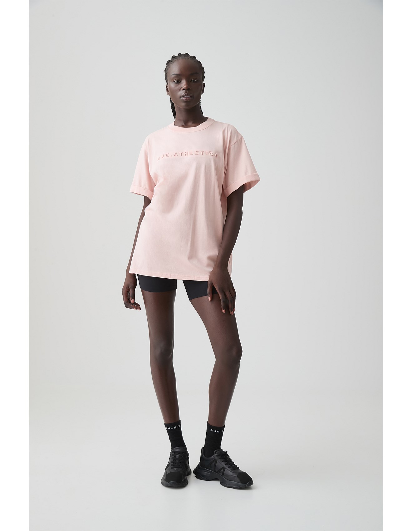 Heritage Tee Aje Pink Tee Boyfriend Tee Shirt Aje Athletica