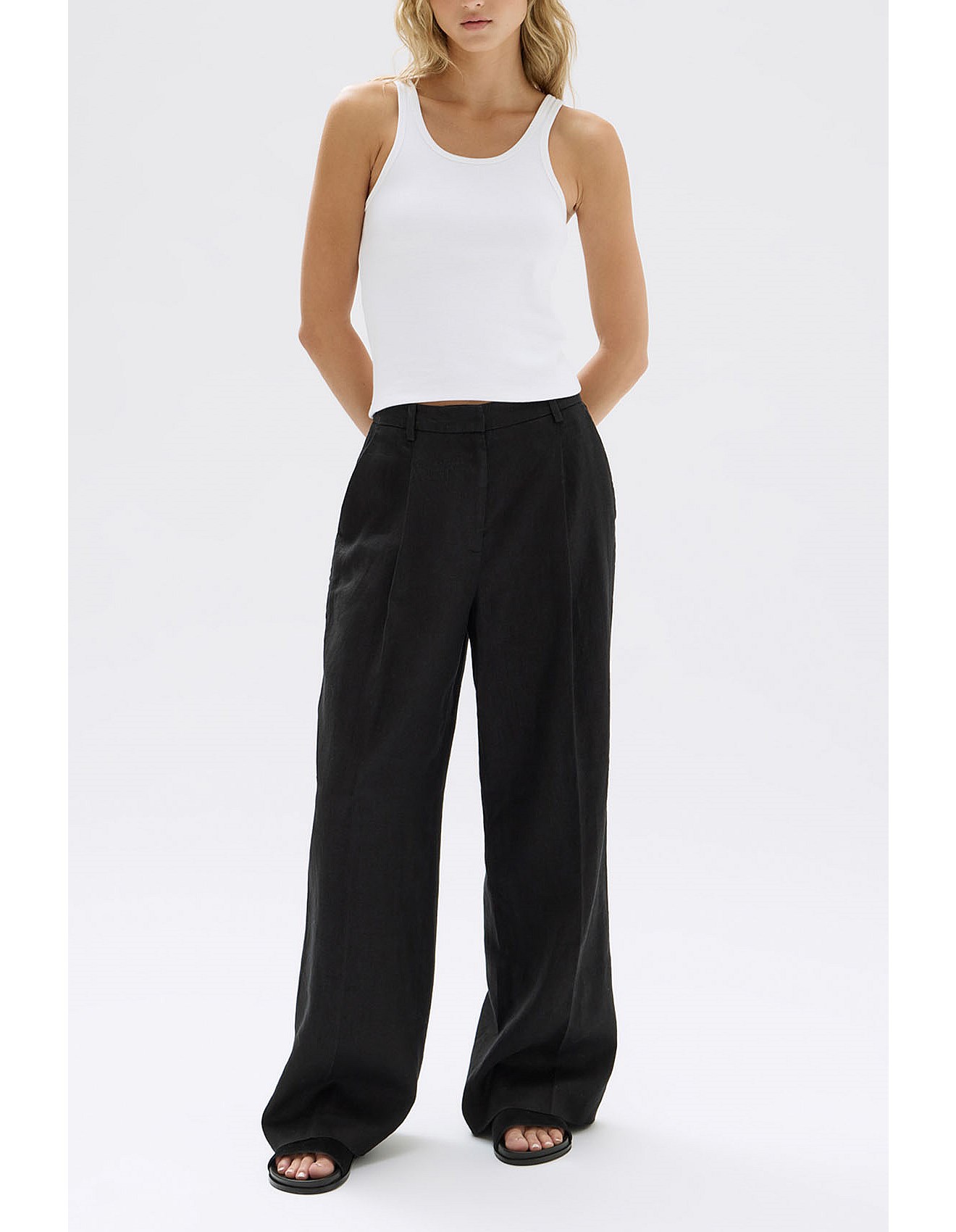 Assembly Label Aria Linen Pant Black | David Jones