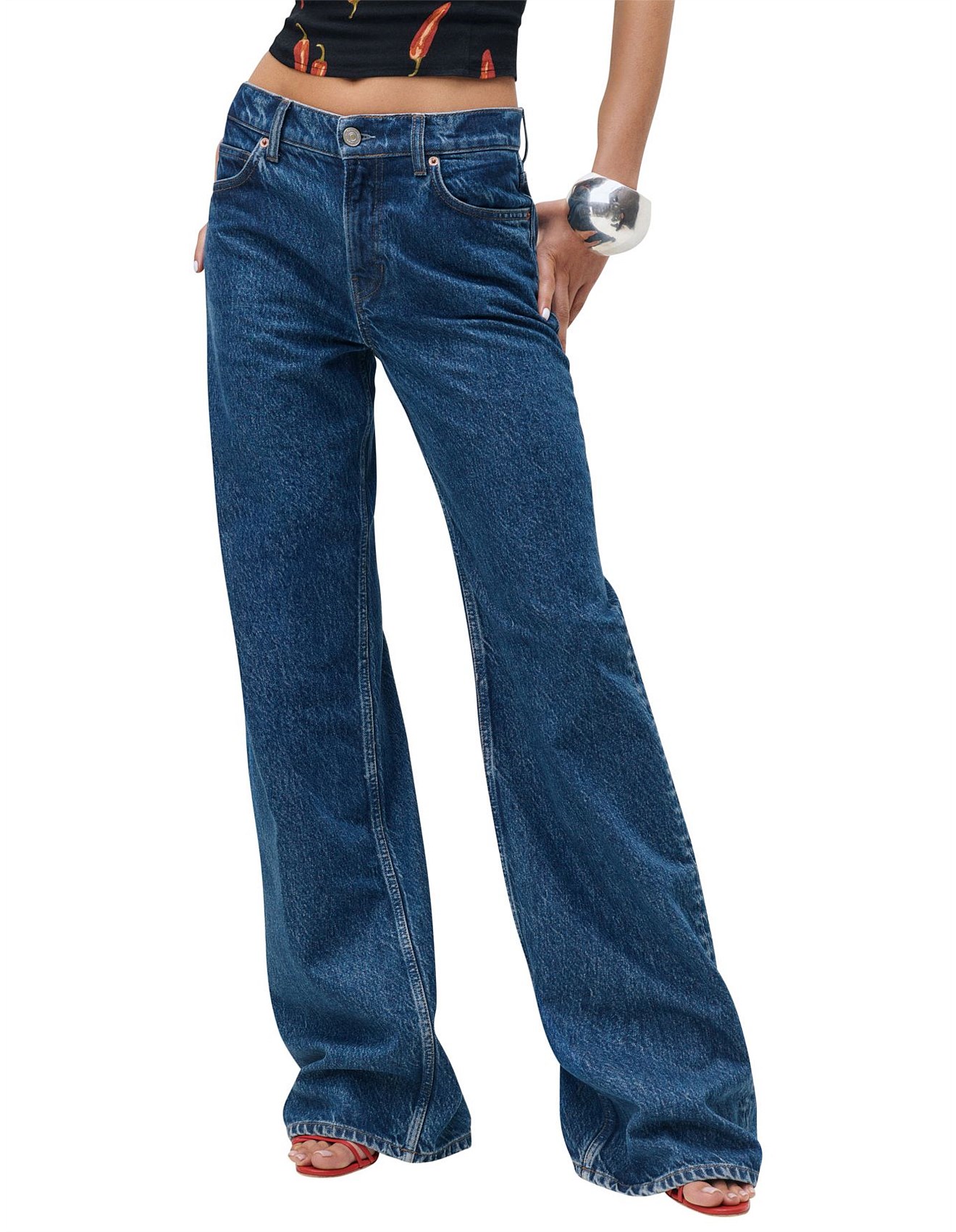 Reformation Cary Low Rise Slouchy Wide Leg Jeans David Jones