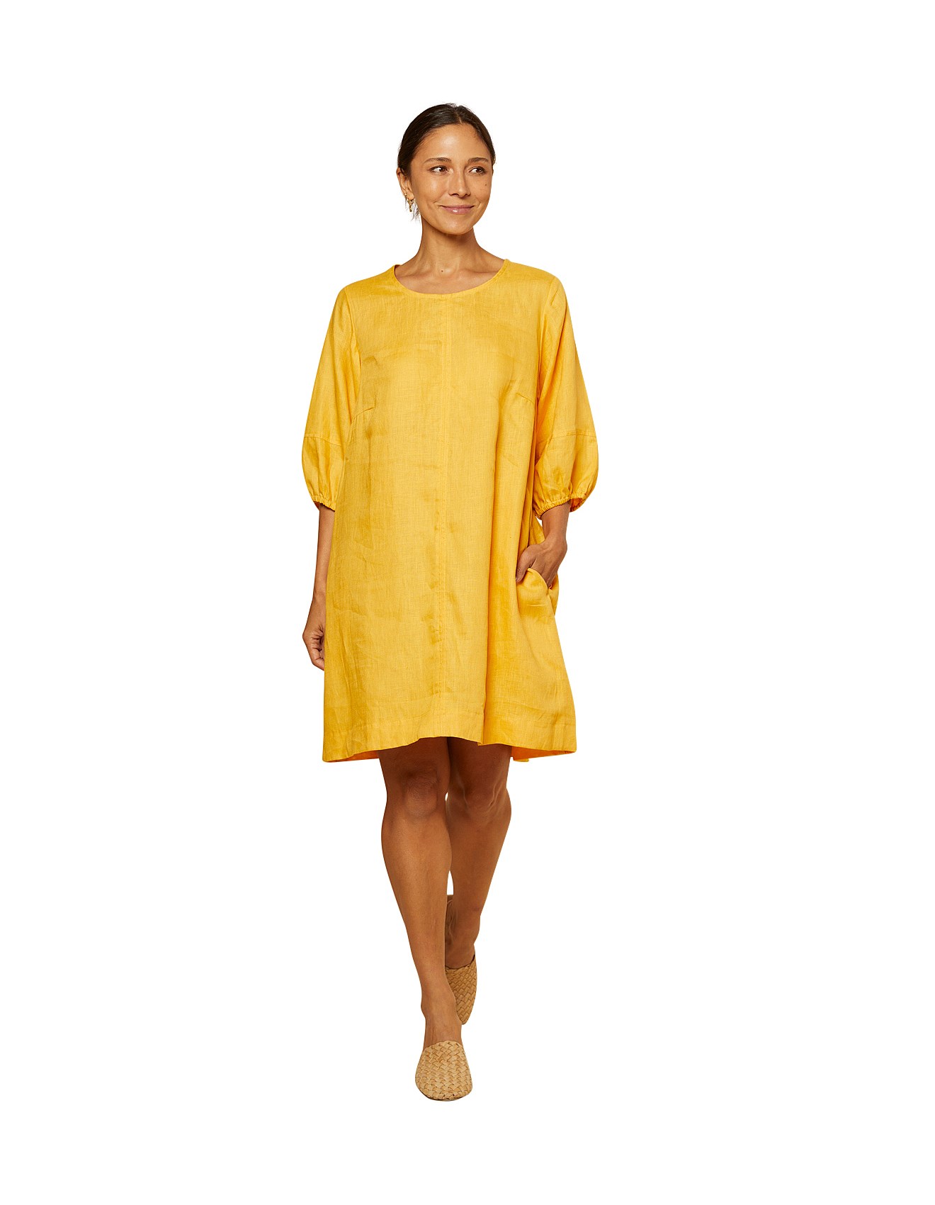 Adrift Hazel Short Shift Linen Dress David Jones