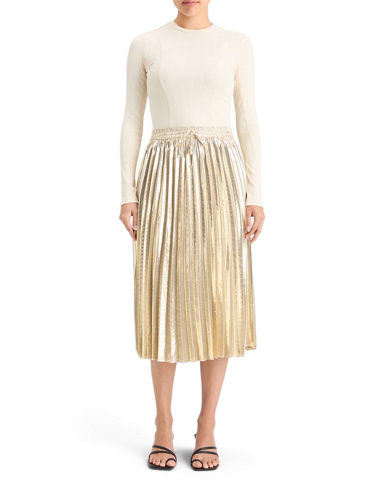 Scotch Soda Pleated Shiny High-rise Maxi Skirt David Jones