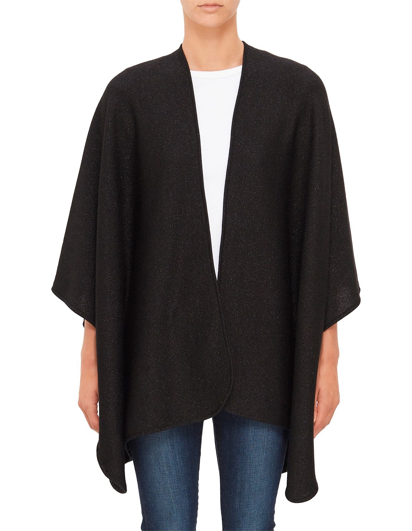 Milana Lurex Evening Winter Ruana Poncho | David Jones