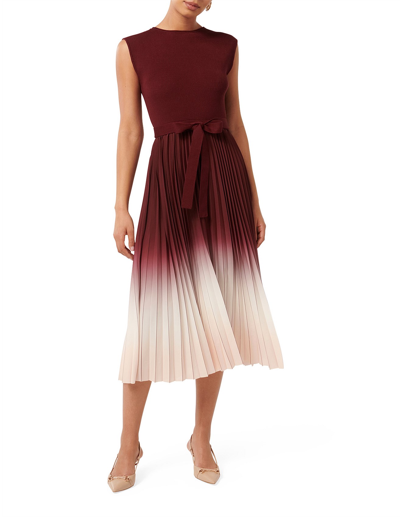 Forever New Elsie Ombre Pleated Midi Dress David Jones