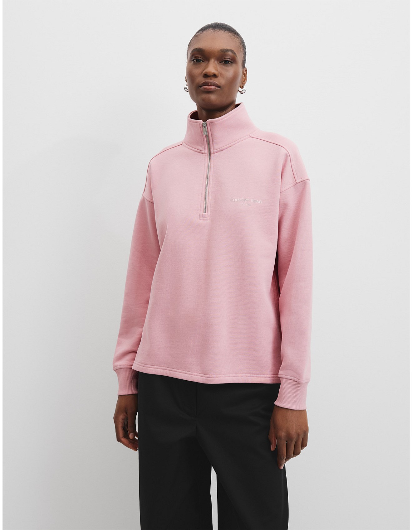 Country Road Zip Collar Sweat David Jones